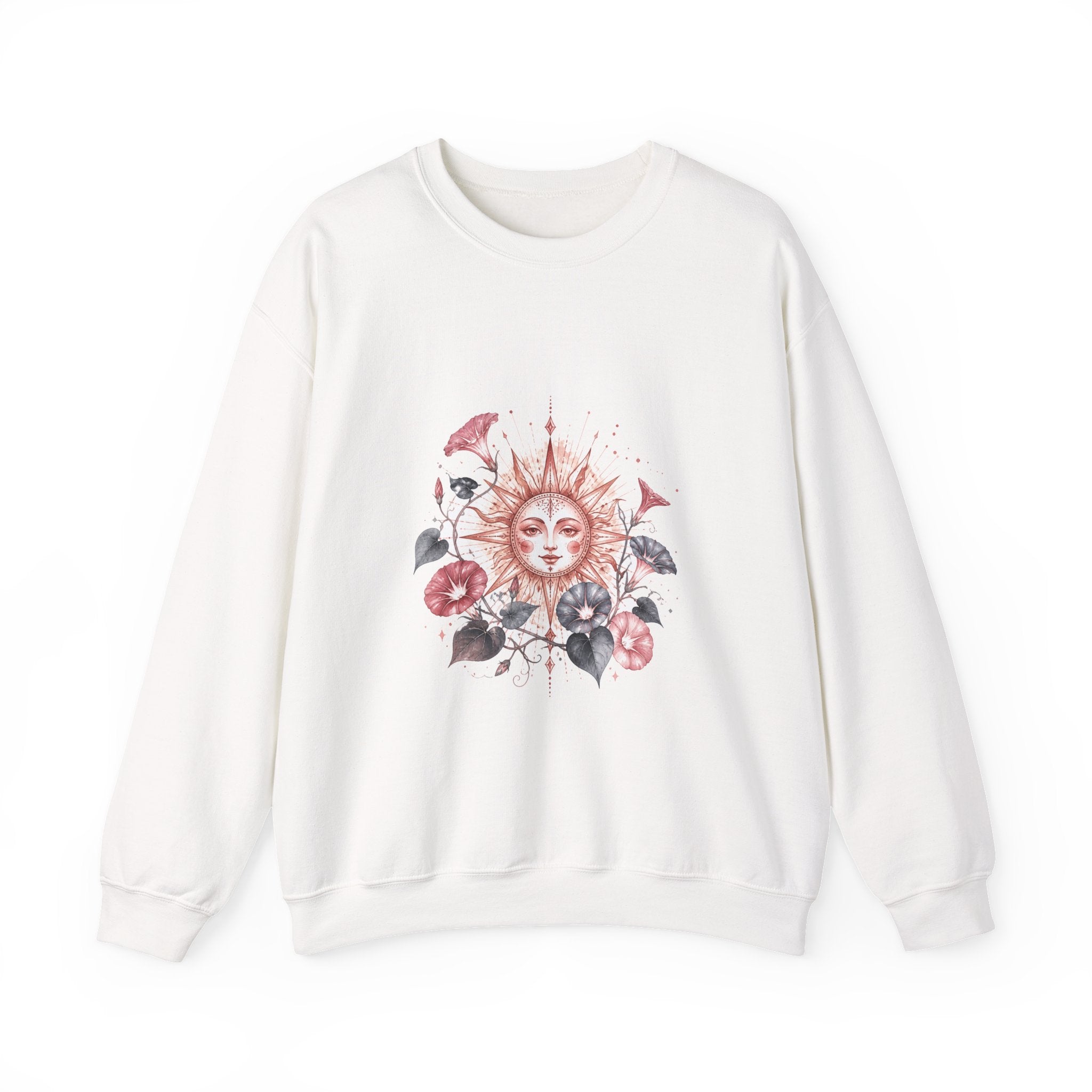 Matching Couple Sweatshirt - Sun & Moon Matching Couple Crewneck Sweatshirt Watercolor Art His Hers Engagement Gift - Design B