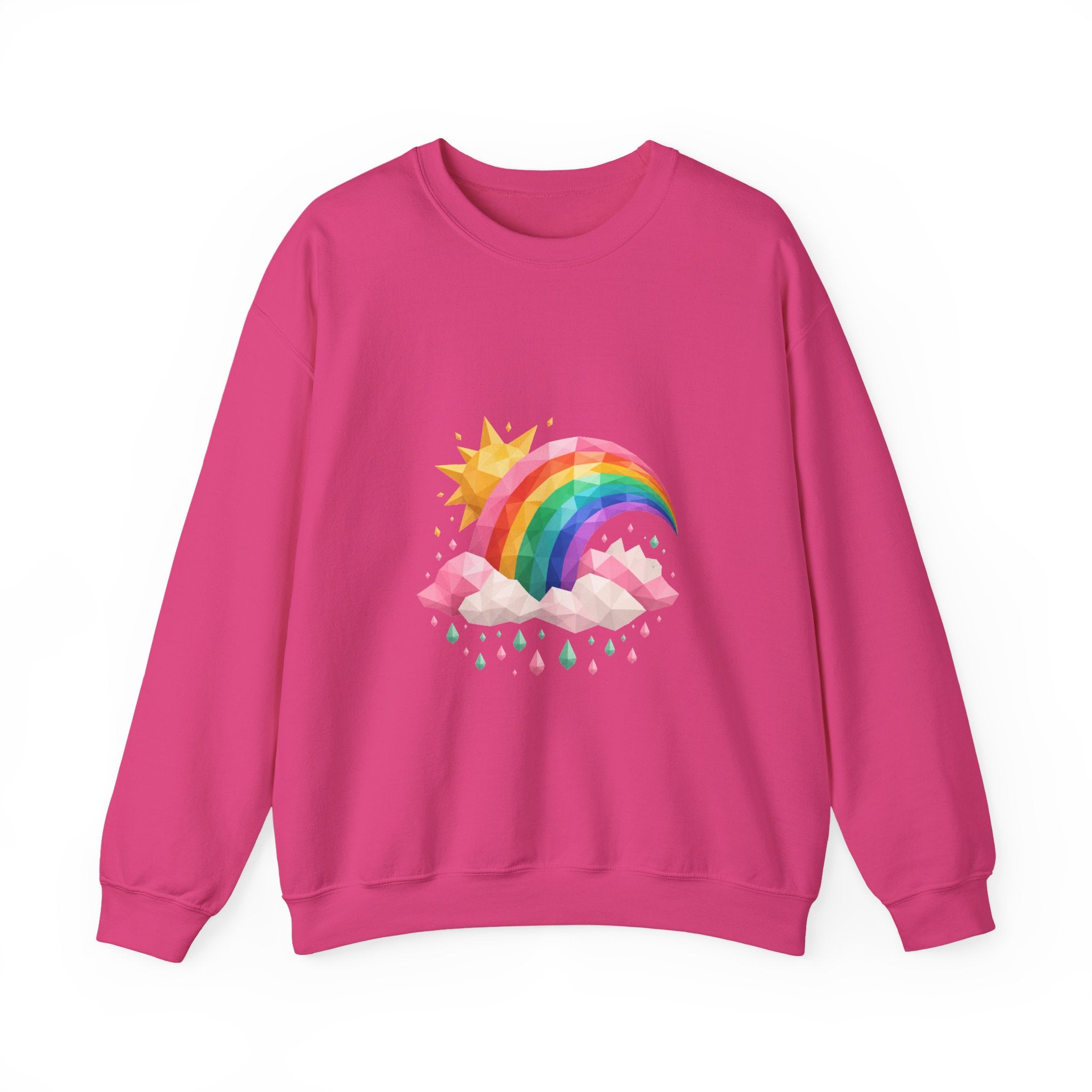 Matching Couple Sweatshirt - Storm & Rainbow Matching Couple Comfort Colors Crew Geometric Art His Hers Love Gift - Design B