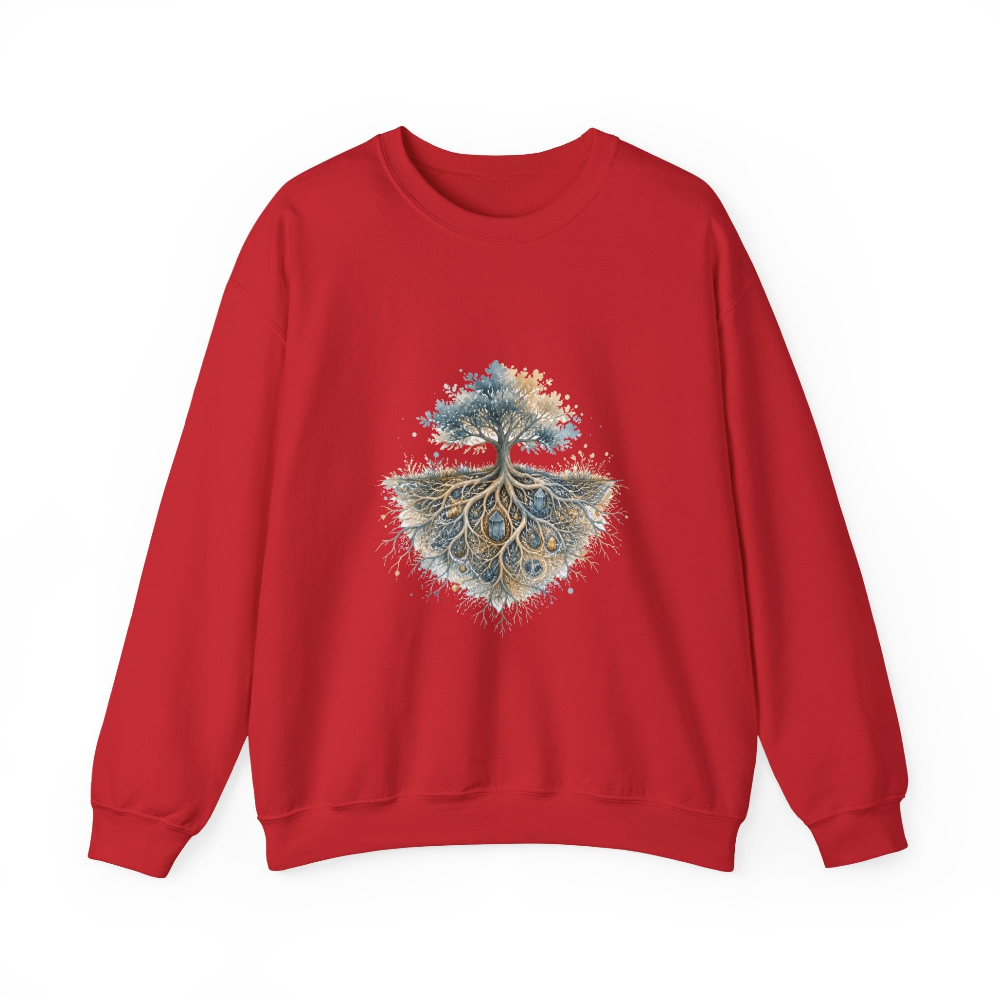 Matching Couple Sweatshirt - Ancient Oak & Deep Roots Matching Couple Comfort Colors Crew Watercolor Art His Hers Birthday Gift - Design B