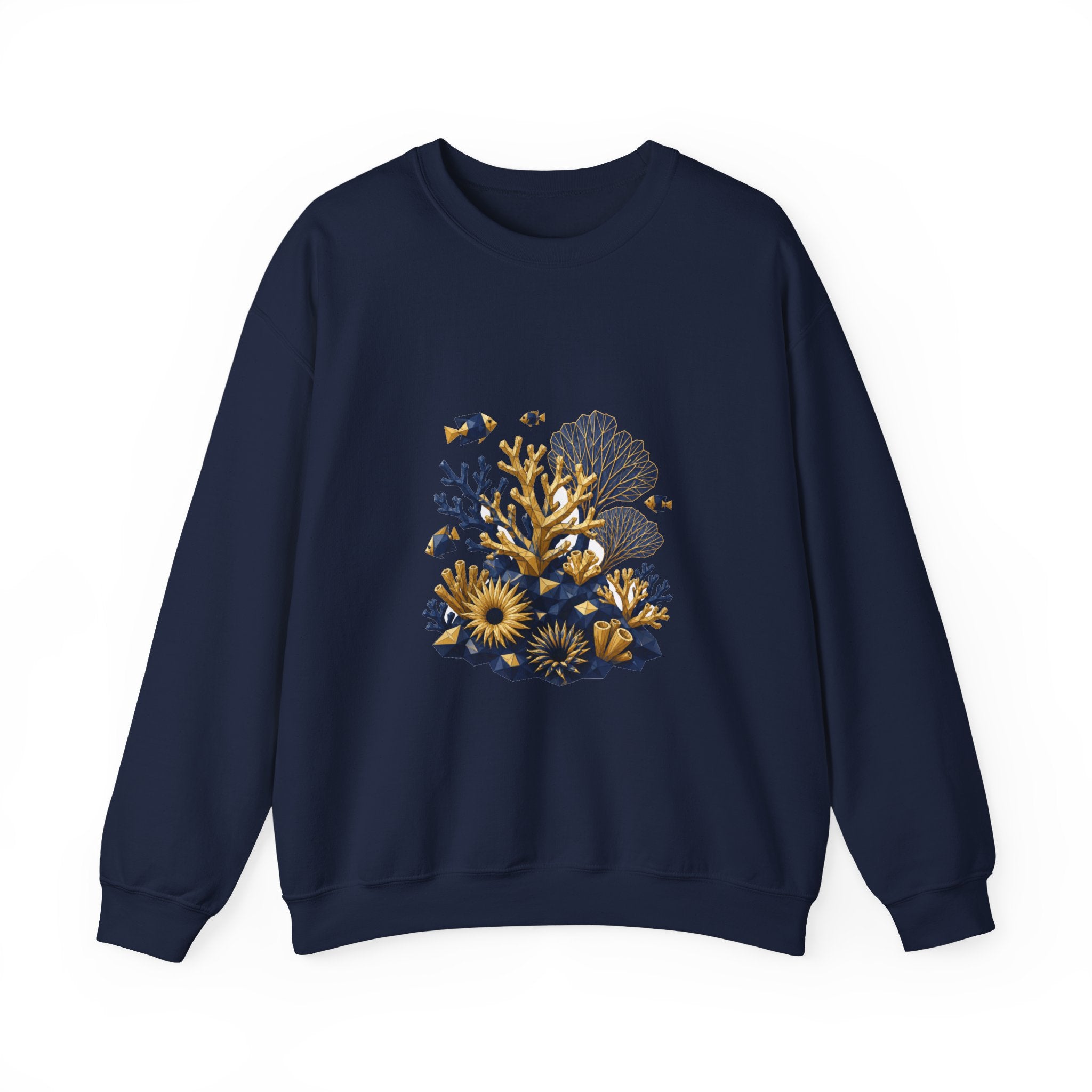 Matching Couple Sweatshirt - Coral Reef & Deep Sea Matching Couple Premium Fleece Sweatshirt Geometric Art His Hers Love Gift - Design A