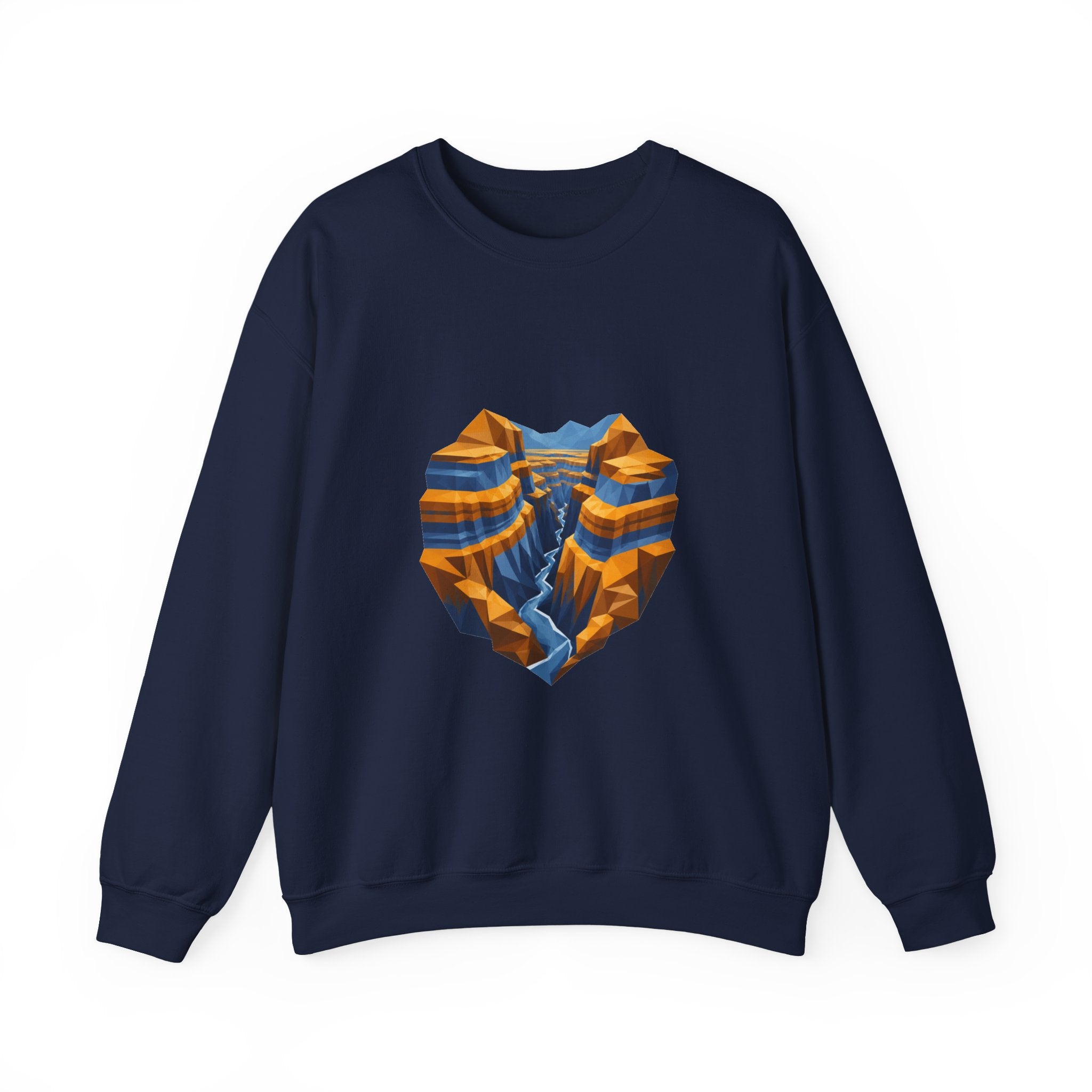 Matching Couple Sweatshirt - Lavender Fields & Canyon Matching Couple Premium Fleece Sweatshirt Geometric Art His Hers Love Gift - Design B