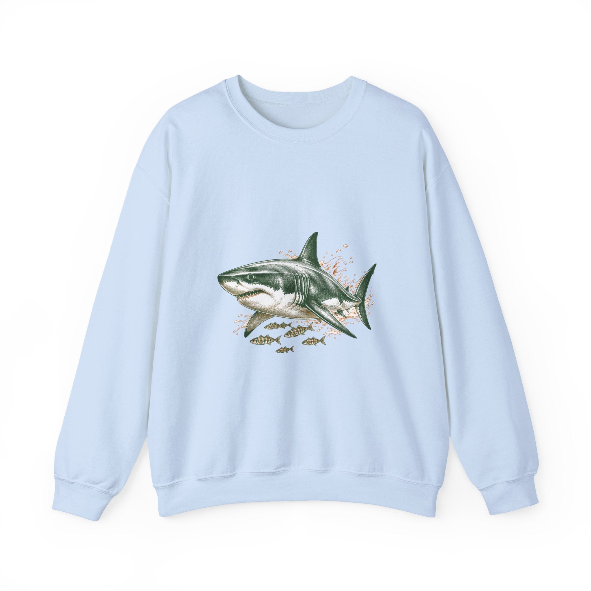 Matching Couple Sweatshirt - Shark & Dolphin Matching Couple Crewneck Sweatshirt Hand-Drawn Art His Hers Best Friend Gift - Design A