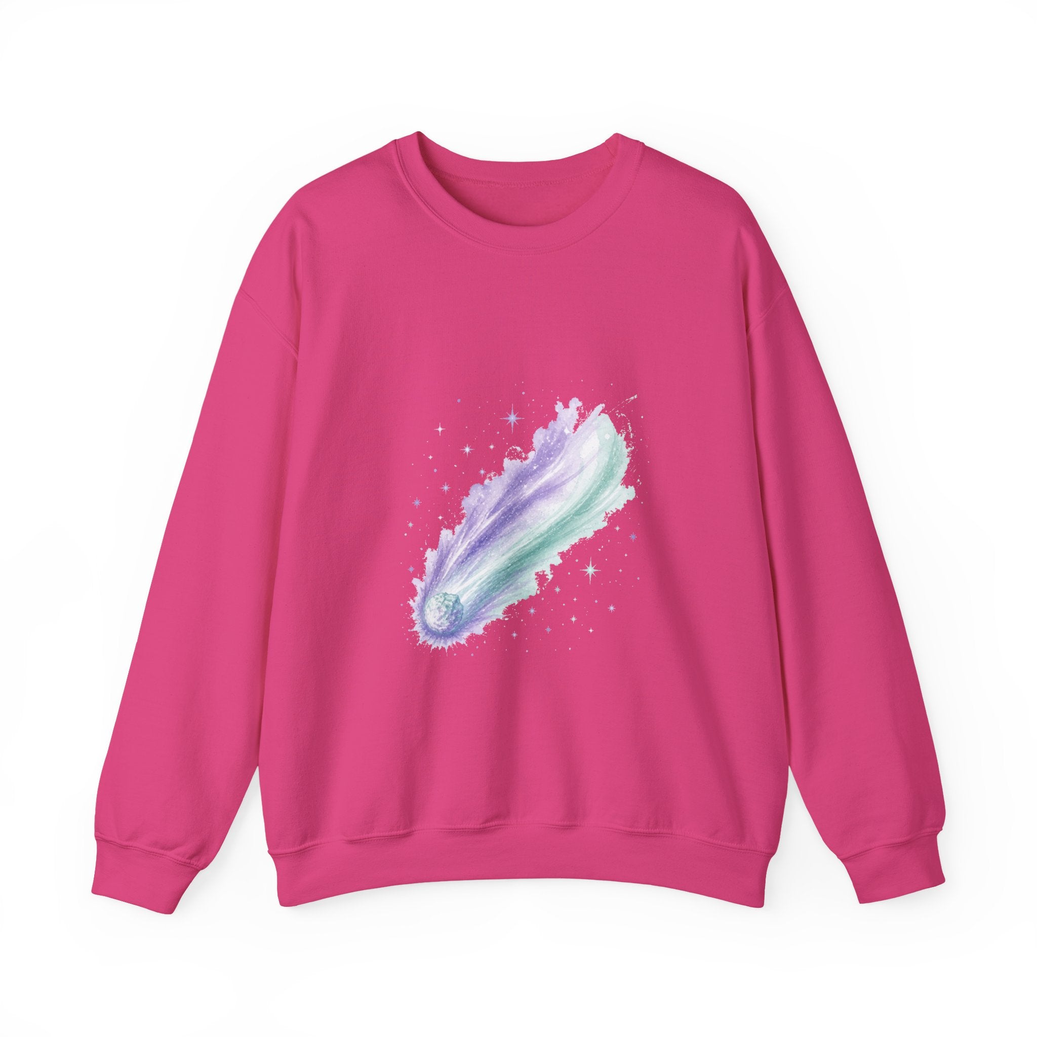Matching Couple Sweatshirt - Comet & Asteroid Matching Couple Premium Fleece Sweatshirt Watercolor Art His Hers Birthday Gift - Design A