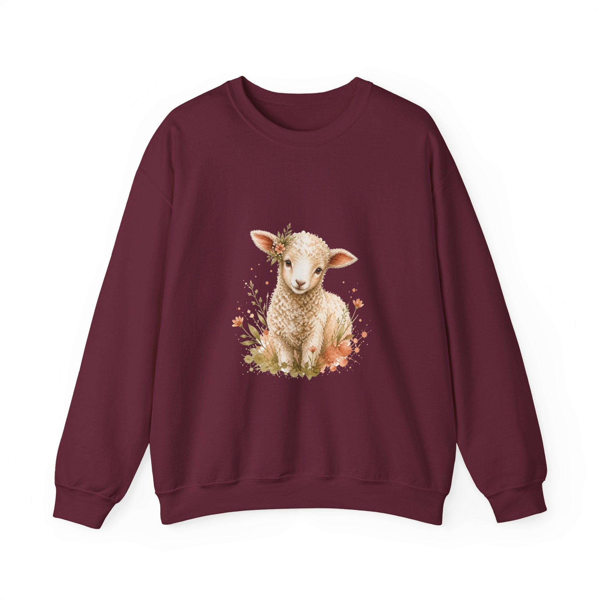 Matching Couple Sweatshirt - Lion & Lamb Matching Couple Comfort Colors Crew Watercolor Art His Hers Birthday Gift - Design B