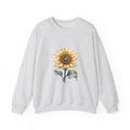 Matching Couple Sweatshirt - Sunflower & Moonflower Matching Couple Comfort Colors Crew Watercolor Art His Hers Birthday Gift - Design A