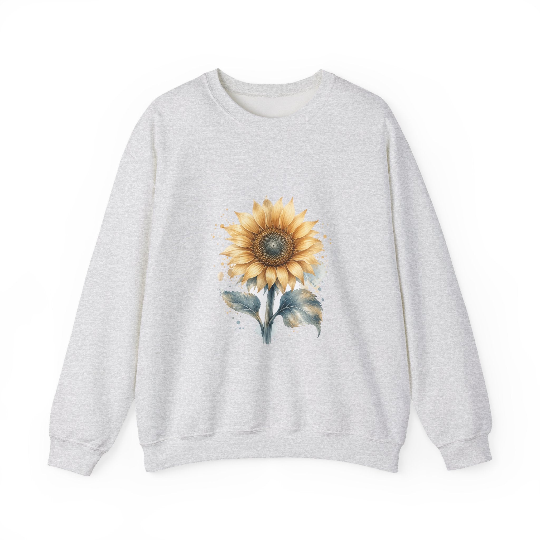 Matching Couple Sweatshirt - Sunflower & Moonflower Matching Couple Comfort Colors Crew Watercolor Art His Hers Birthday Gift - Design A