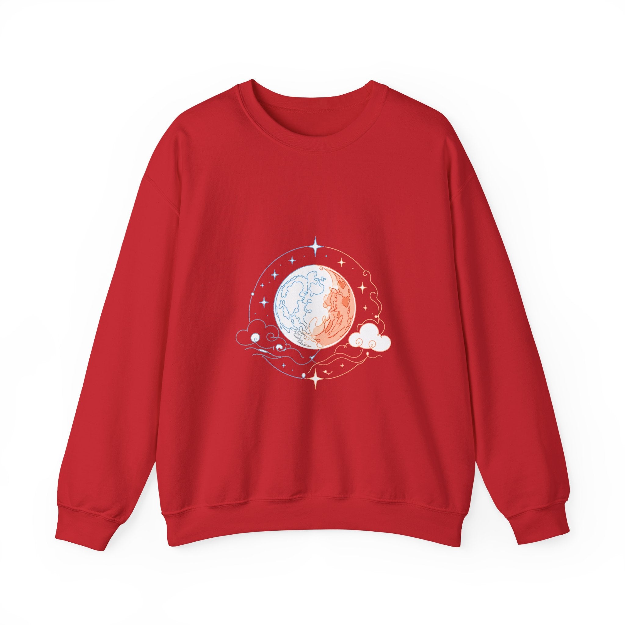 Matching Couple Sweatshirt - Solar & Lunar Eclipse Matching Couple Crewneck Sweatshirt Minimalist Art His Hers Valentine Gift - Design B