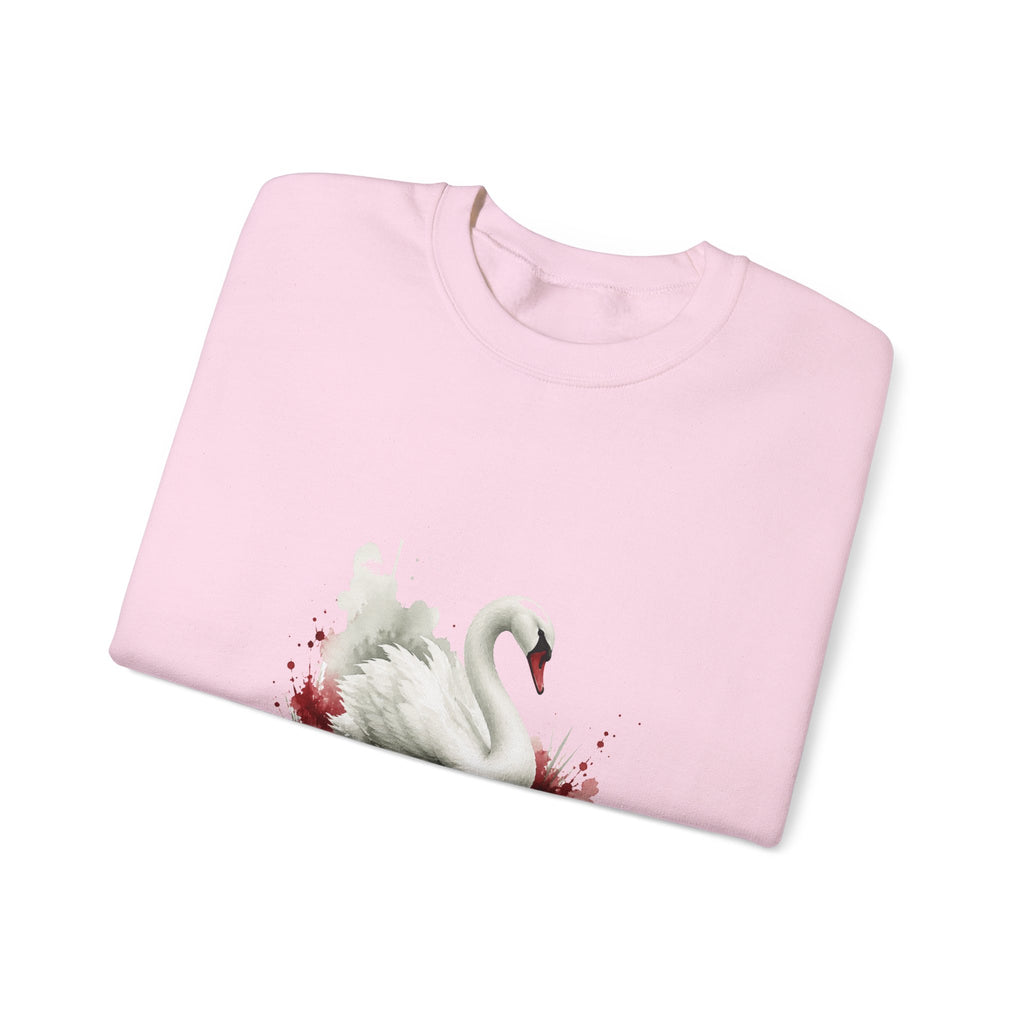 Matching Couple Sweatshirt - Raven & Swan Matching Couple Comfort Colors Crew Watercolor Art His Hers Birthday Gift - Design B