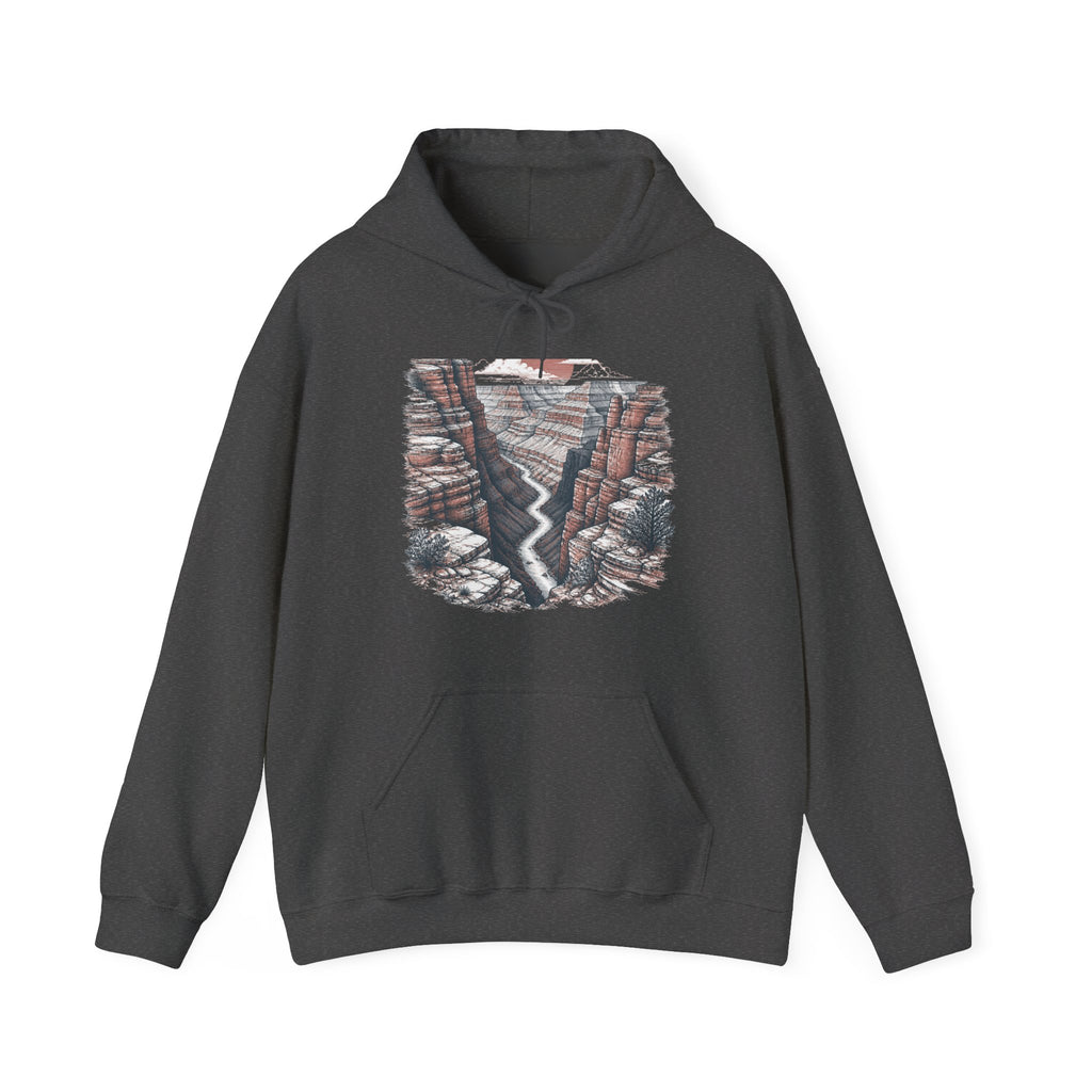 Matching Couple Sweatshirt - Lavender Fields & Canyon Matching Couple Hooded Sweatshirt Hand-Drawn Art His Hers Best Friend Gift - Design B