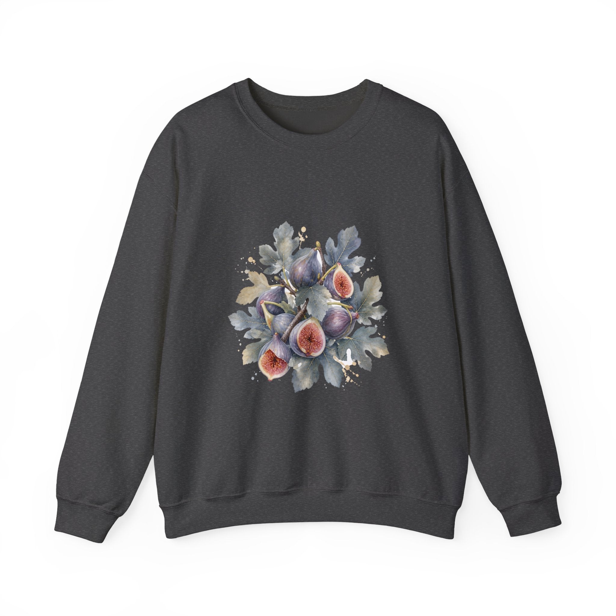 Matching Couple Sweatshirt - Olive Branch & Fig Matching Couple Crewneck Sweatshirt Watercolor Art His Hers Engagement Gift - Design B