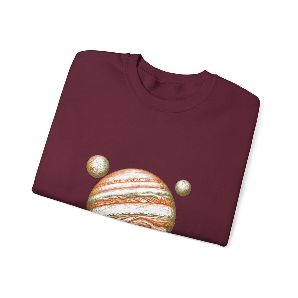 Matching Couple Sweatshirt - Saturn & Jupiter Matching Couple Comfort Colors Crew Hand-Drawn Art His Hers Anniversary Gift - Design B