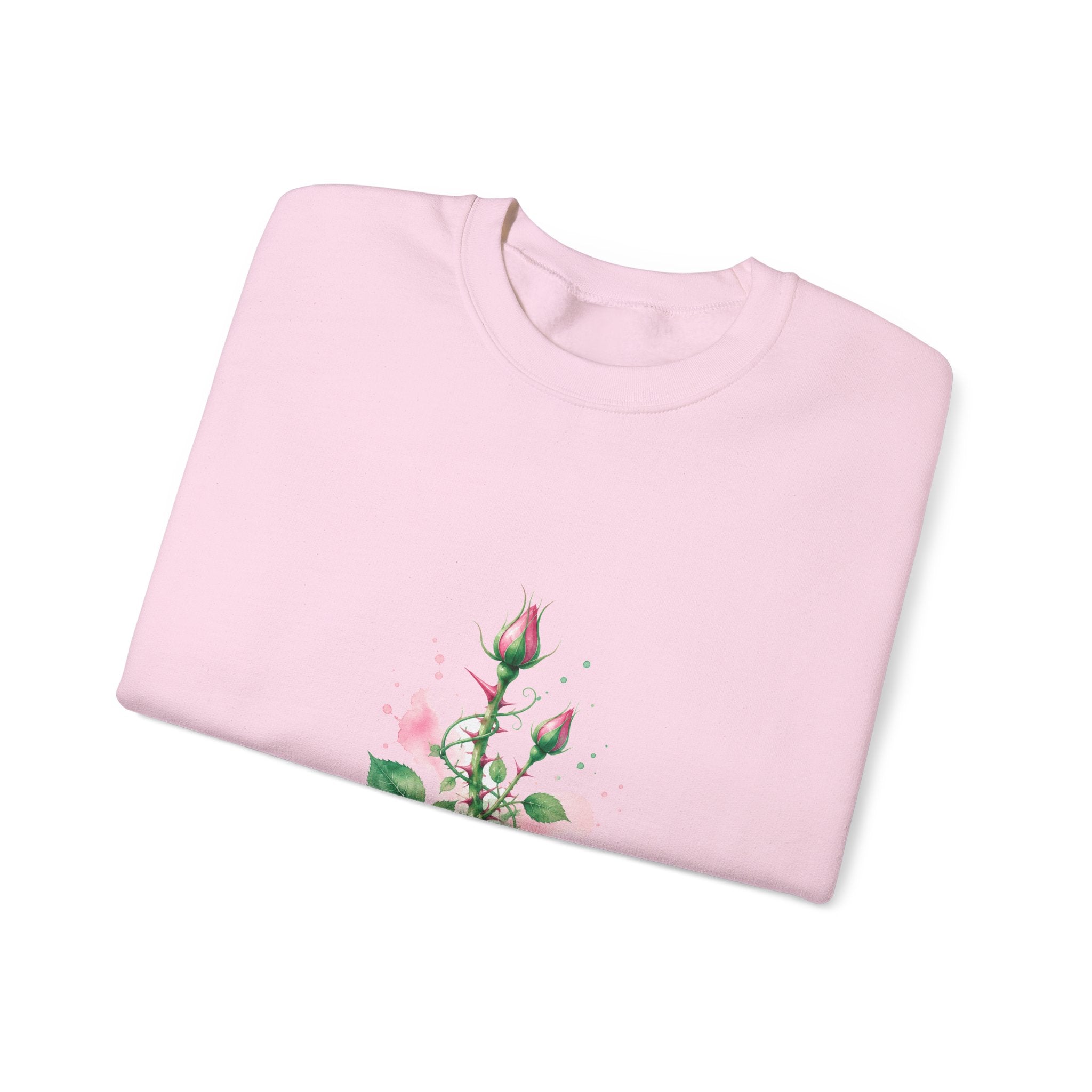 Matching Couple Sweatshirt - Rose & Thorn Matching Couple Comfort Colors Crew Watercolor Art His Hers Birthday Gift - Design B