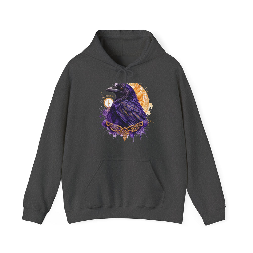 Matching Couple Sweatshirt - Huginn & Muninn Matching Couple Hooded Sweatshirt Watercolor Art His Hers Engagement Gift - Design A
