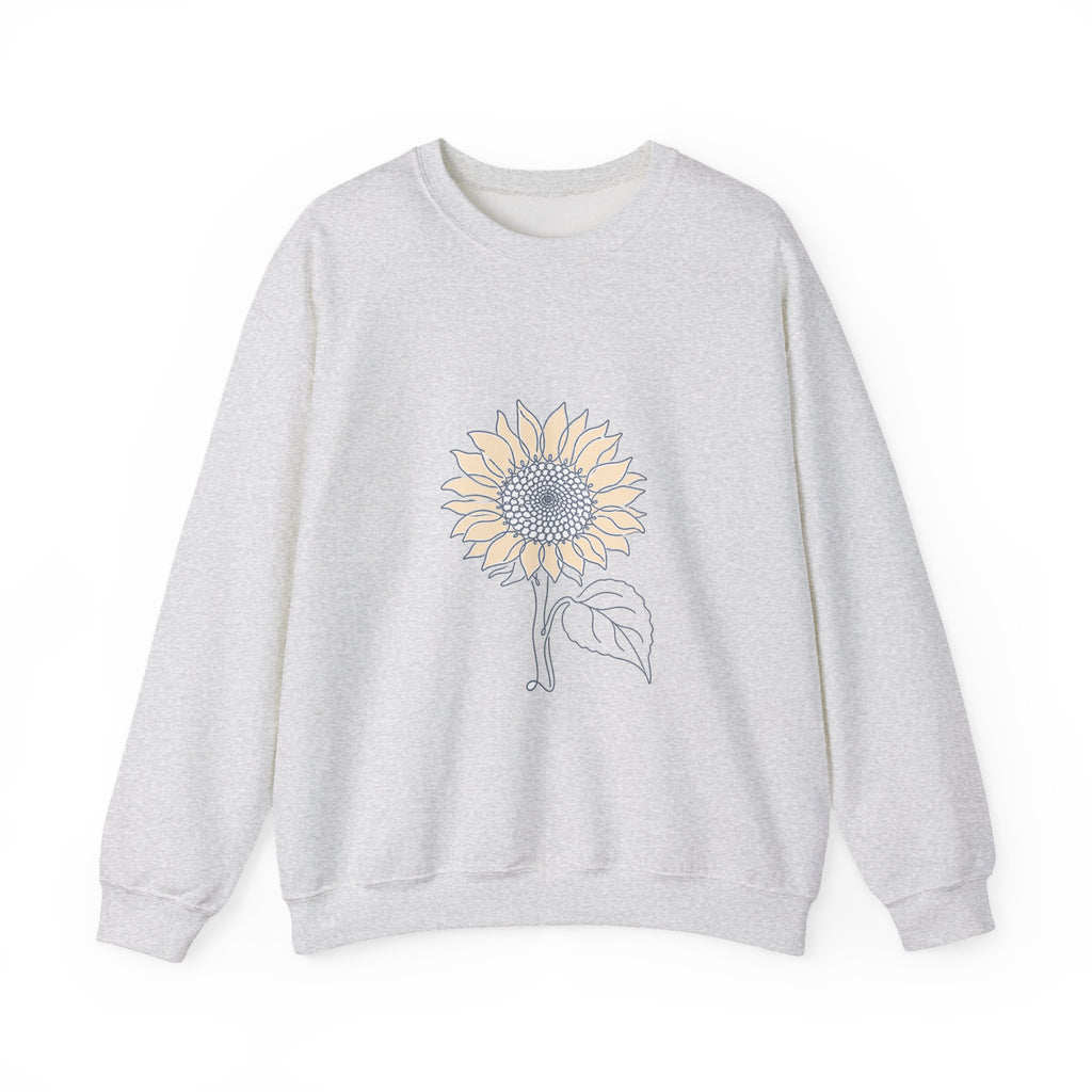 Matching Couple Sweatshirt - Sunflower & Moonflower Matching Couple Premium Fleece Sweatshirt Minimalist Art His Hers Christmas Gift - Design A