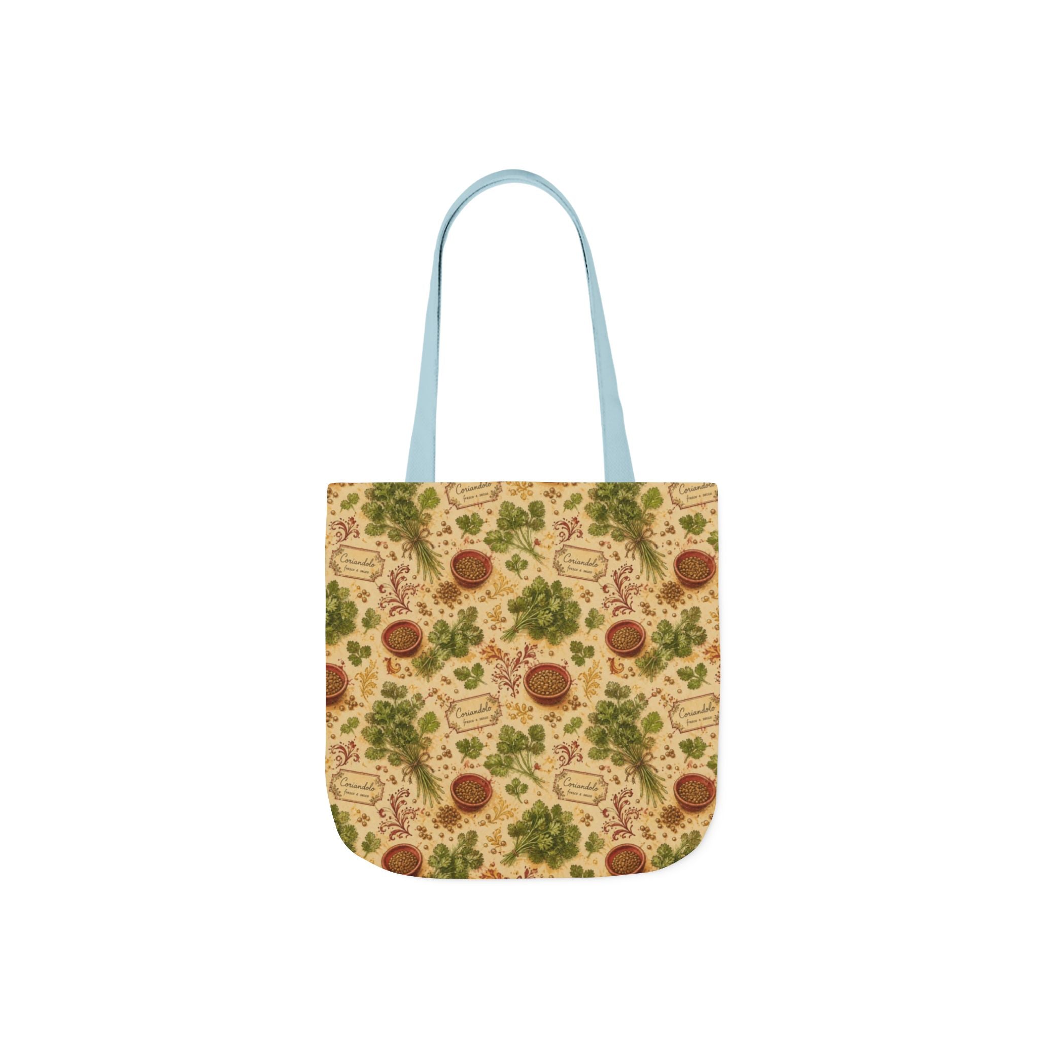 Coriander & Seeds Canvas Tote Bag Mediterranean Kitchen Watercolor Design Italian Cottagecore Gift