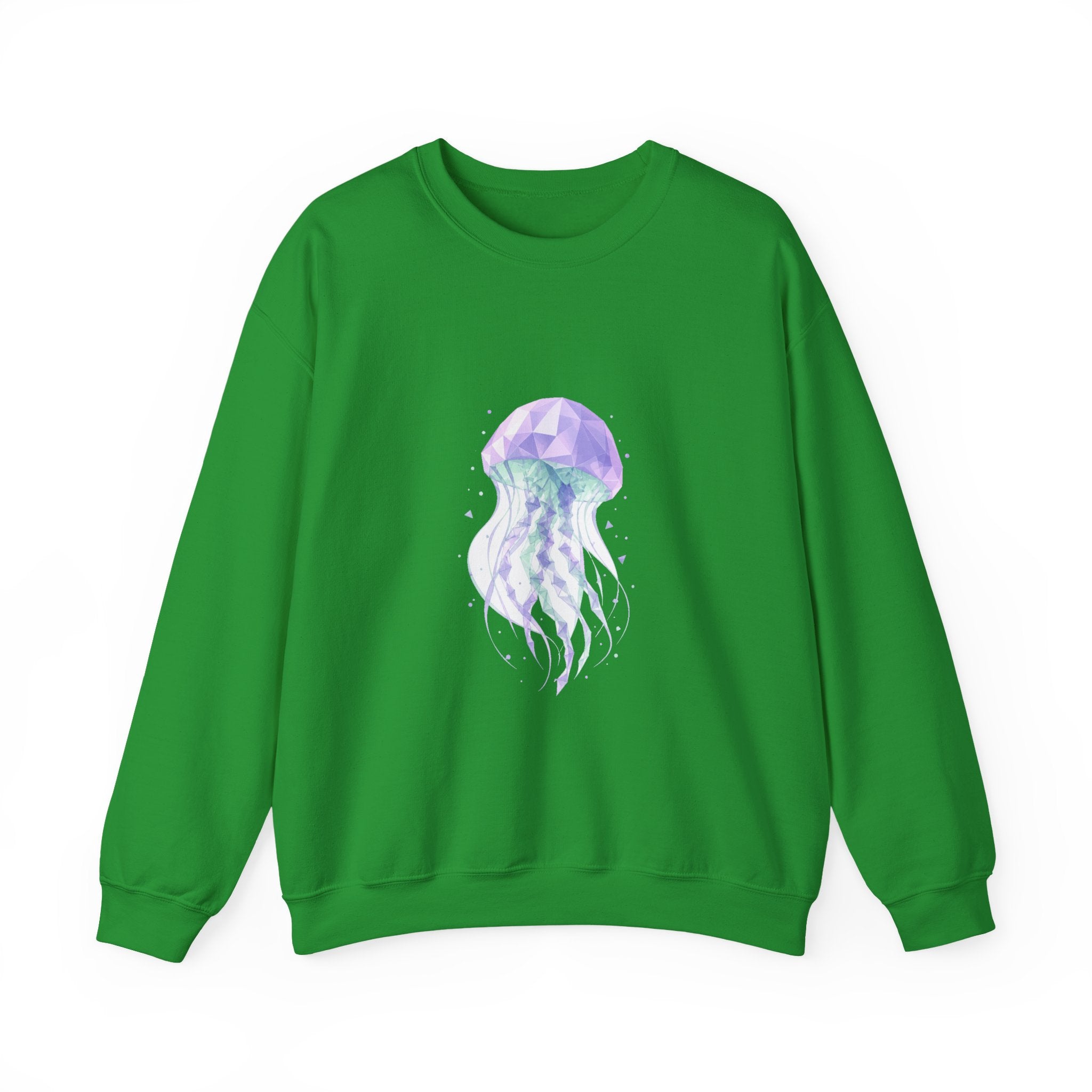 Matching Couple Sweatshirt - Octopus & Jellyfish Matching Couple Crewneck Sweatshirt Geometric Art His Hers Couple Gift - Design B