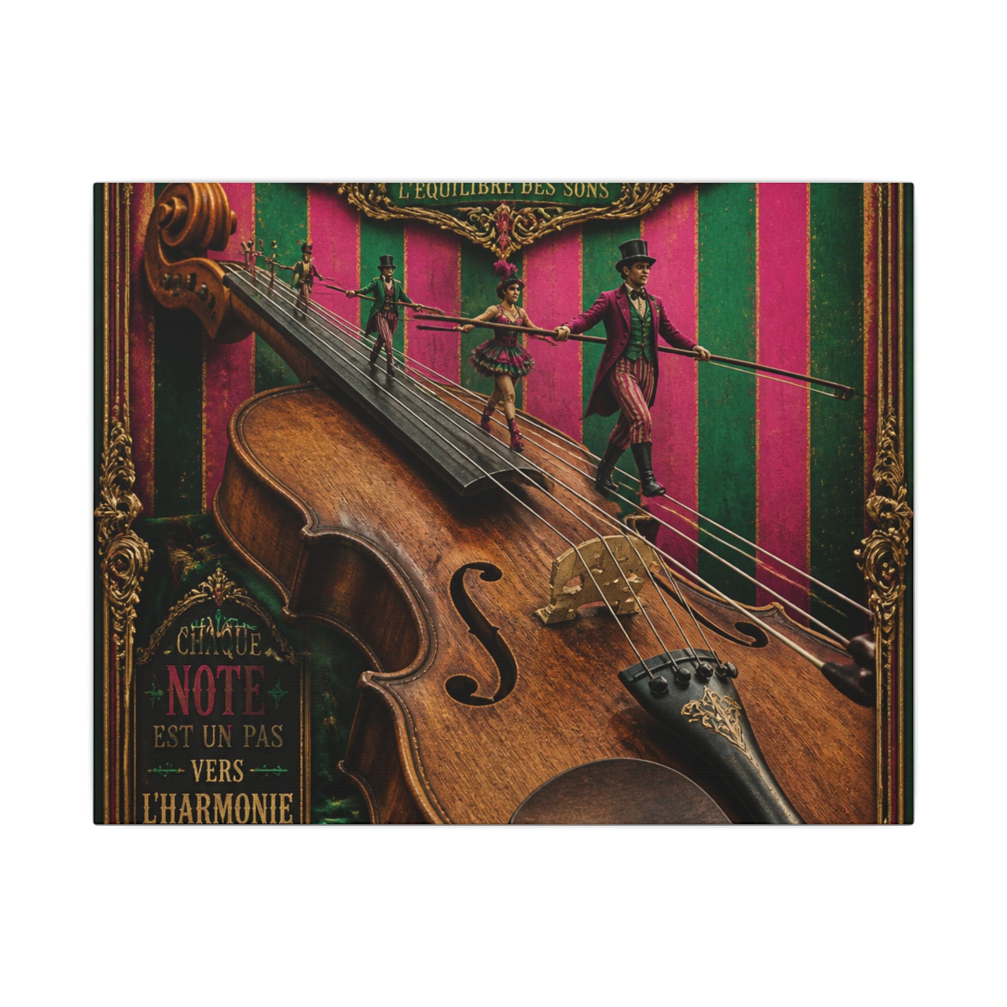 Violin Tightrope Bridge Wall Art Canvas 16×20 Baroque Home Office Decor Maximalist Print