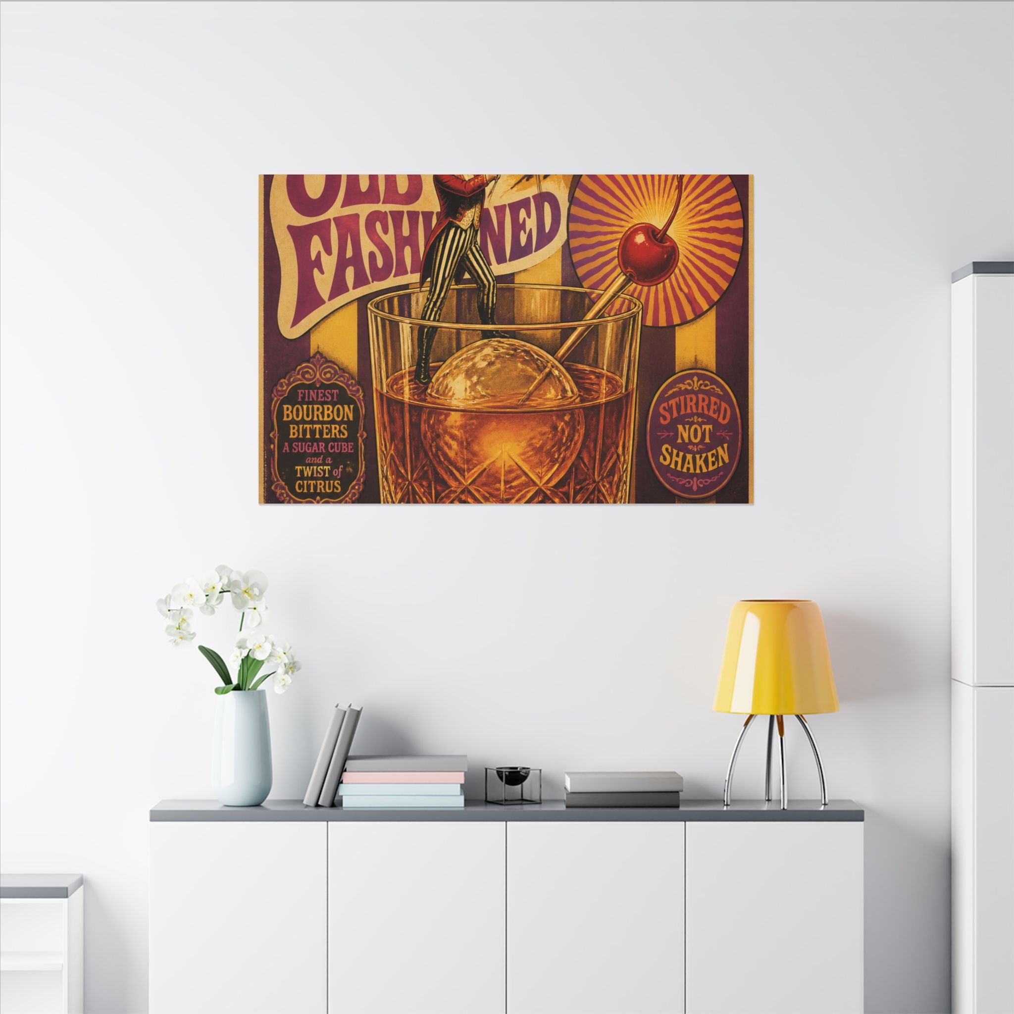 Old Fashioned Ringmaster Wall Art Canvas 16×20 Psychedelic Cafe Decor Maximalist Print
