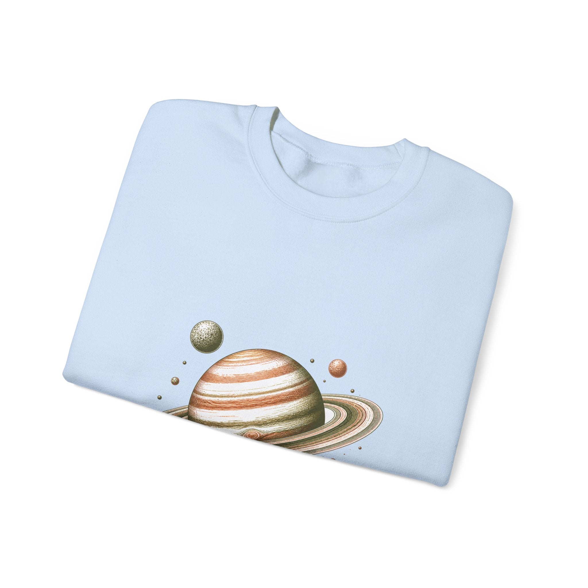 Matching Couple Sweatshirt - Saturn & Jupiter Matching Couple Comfort Colors Crew Hand-Drawn Art His Hers Anniversary Gift - Design A
