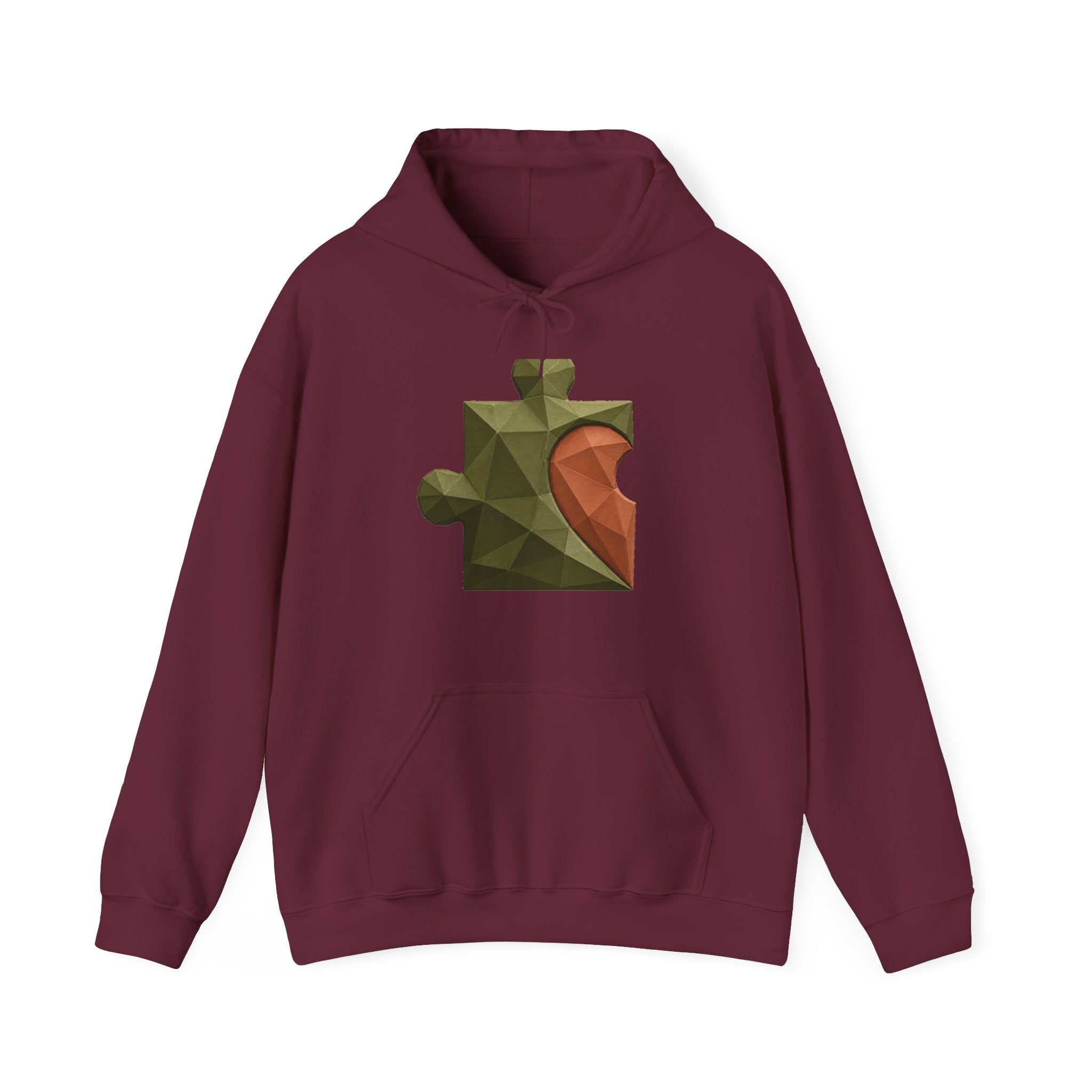 Matching Couple Sweatshirt - Puzzle Pieces Matching Couple Hooded Sweatshirt Geometric Art His Hers Couple Gift - Design A