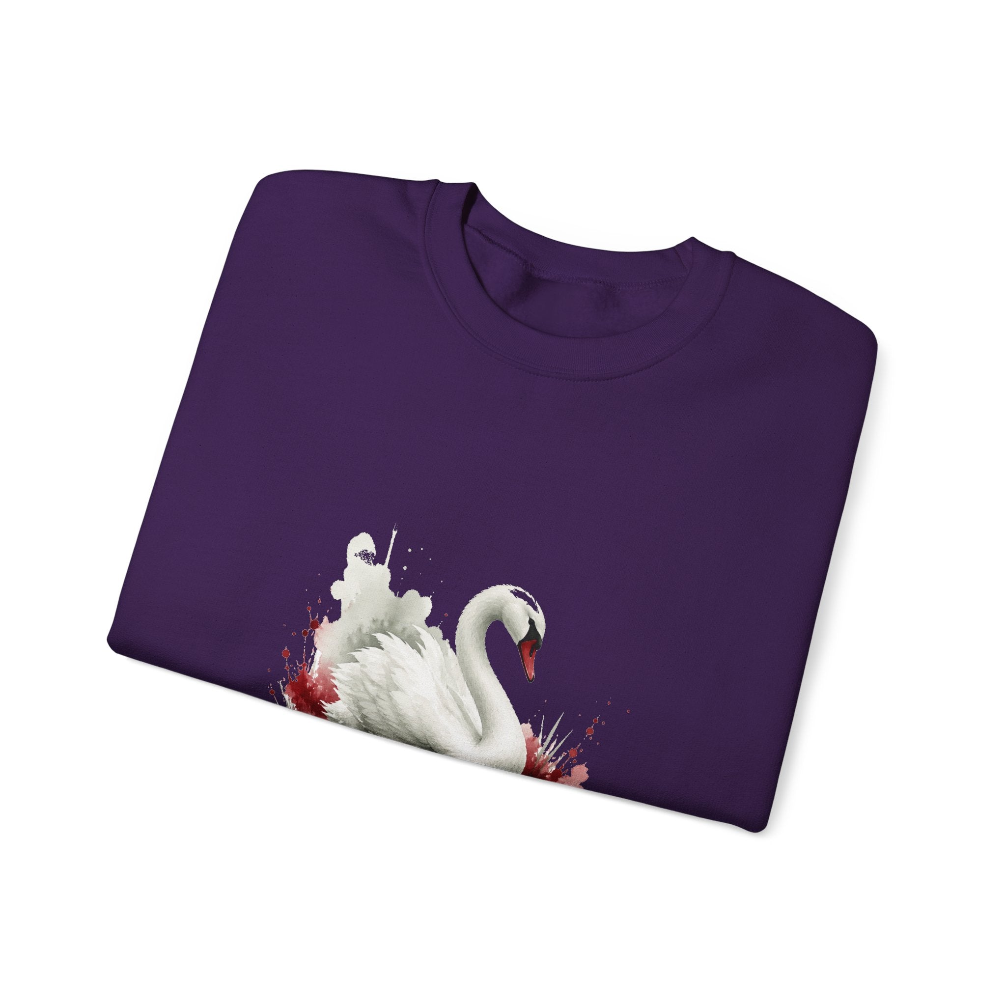 Matching Couple Sweatshirt - Raven & Swan Matching Couple Comfort Colors Crew Watercolor Art His Hers Birthday Gift - Design B