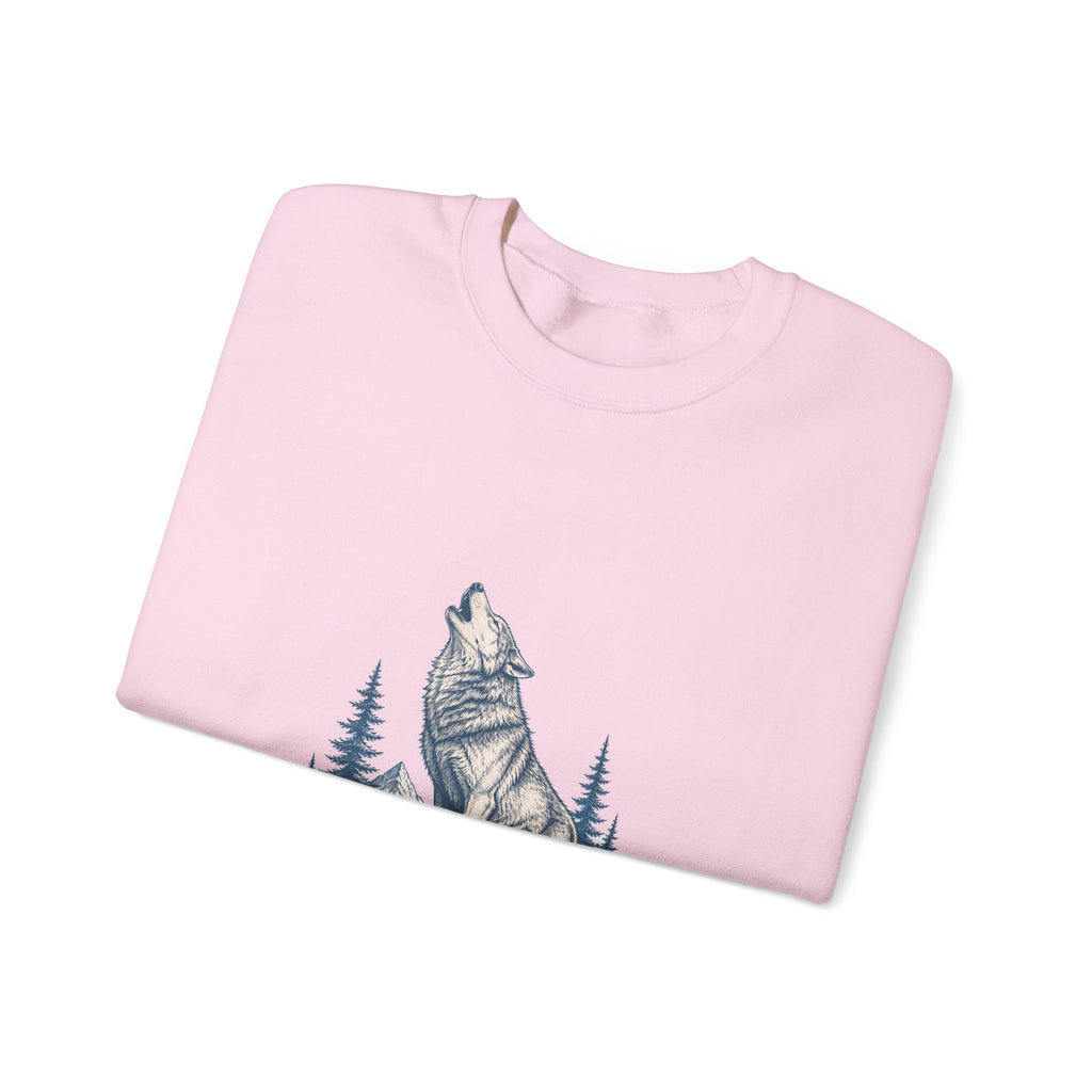 Matching Couple Sweatshirt - Wolf & Dove Matching Couple Premium Fleece Sweatshirt Hand-Drawn Art His Hers Anniversary Gift - Design A