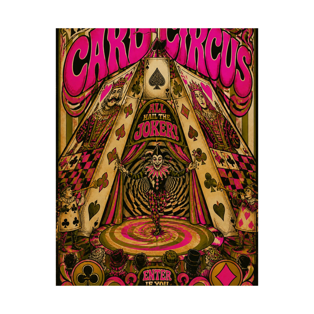 Playing Cards Tent Wall Art Poster 18×24 Psychedelic Cafe Decor Maximalist Print