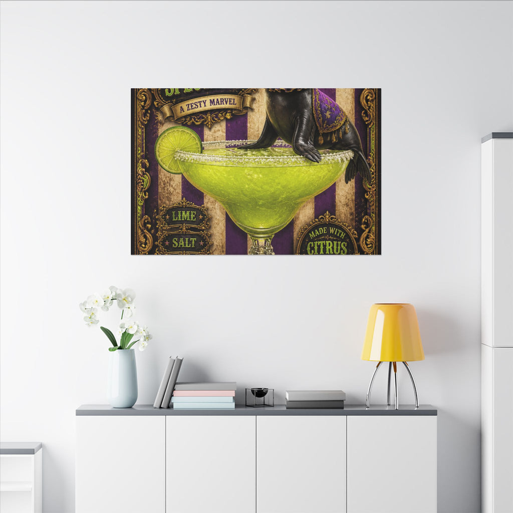 Margarita Balancing Seal Wall Art Canvas 16×20 Baroque Home Office Decor Maximalist Print