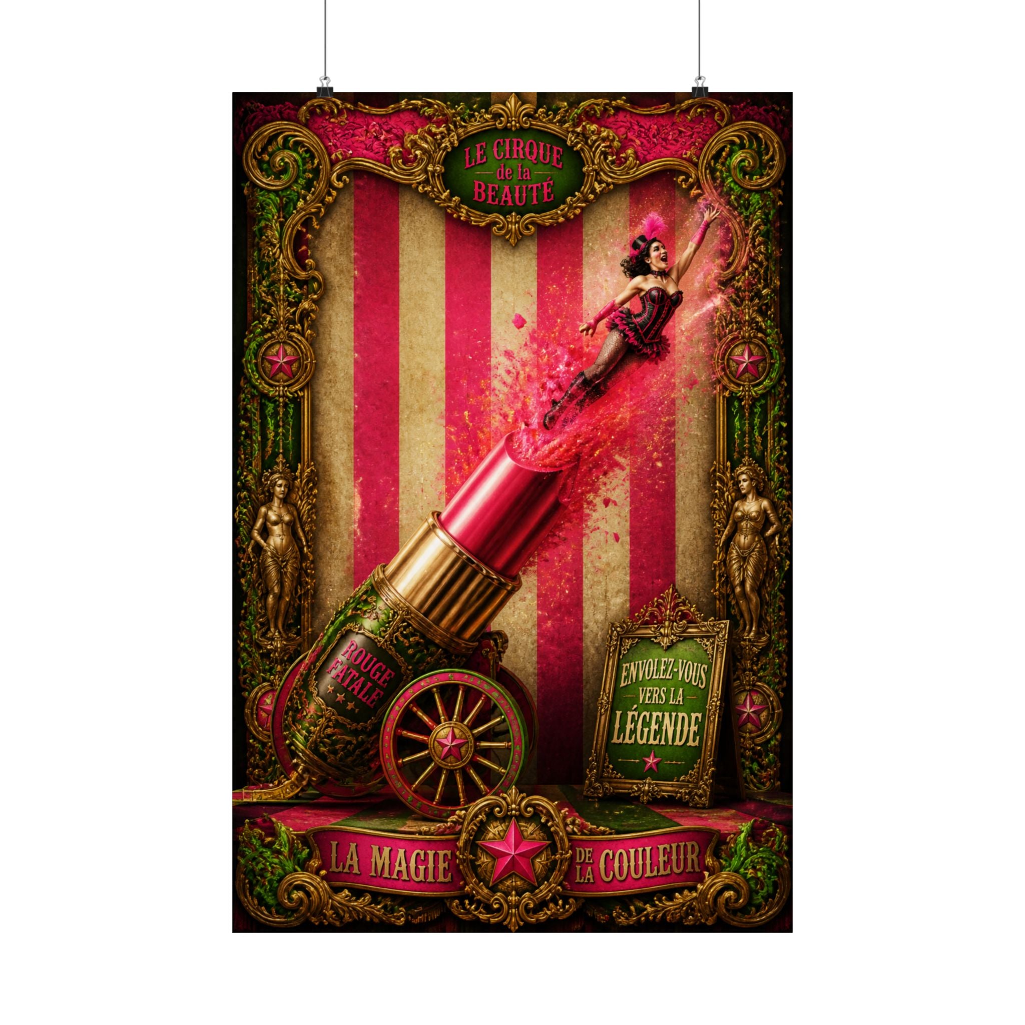 Lipstick Cannon Wall Art Poster 18×24 Baroque Home Office Decor Maximalist Print