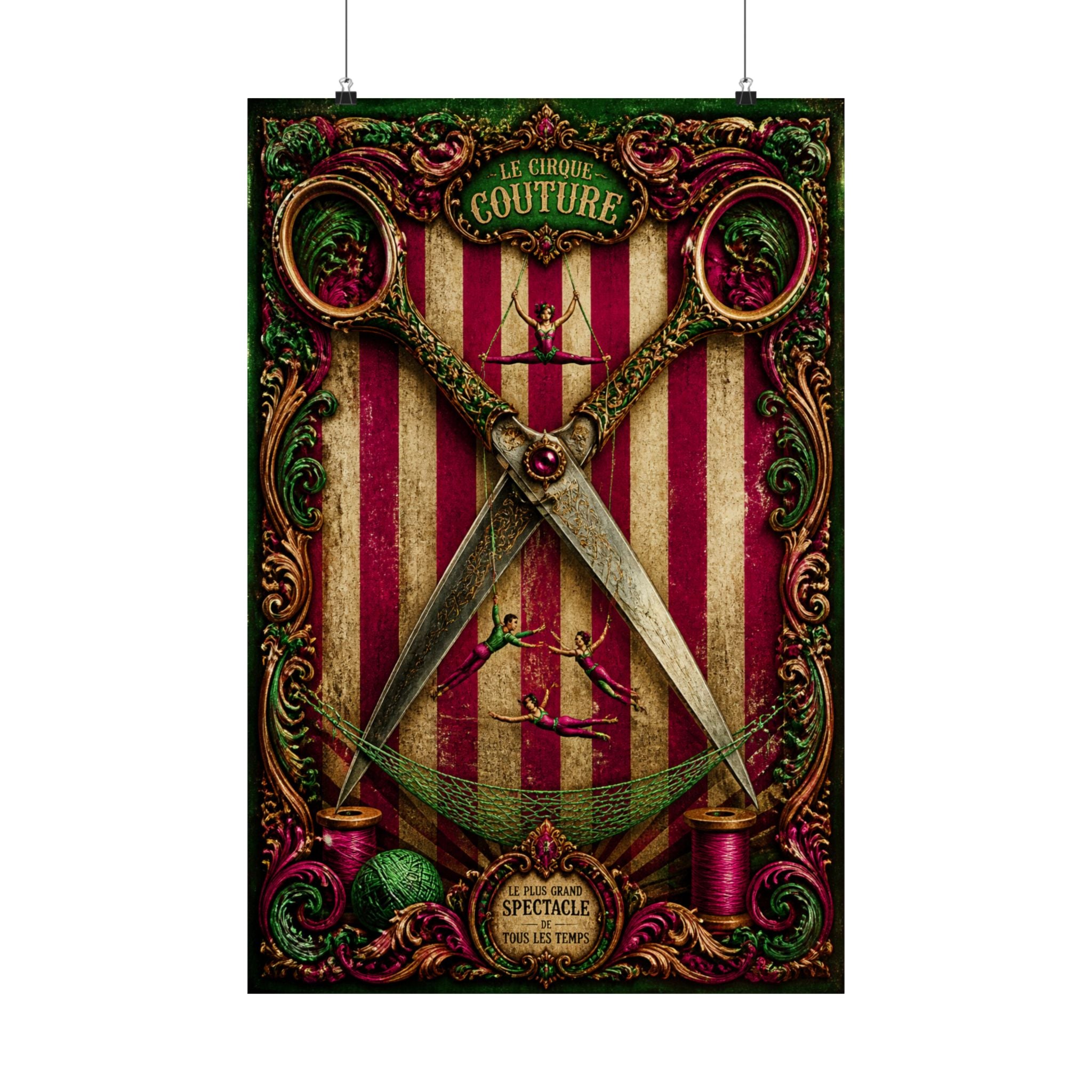 Giant Scissors Trapeze Wall Art Poster 18×24 Baroque Home Office Decor Maximalist Print