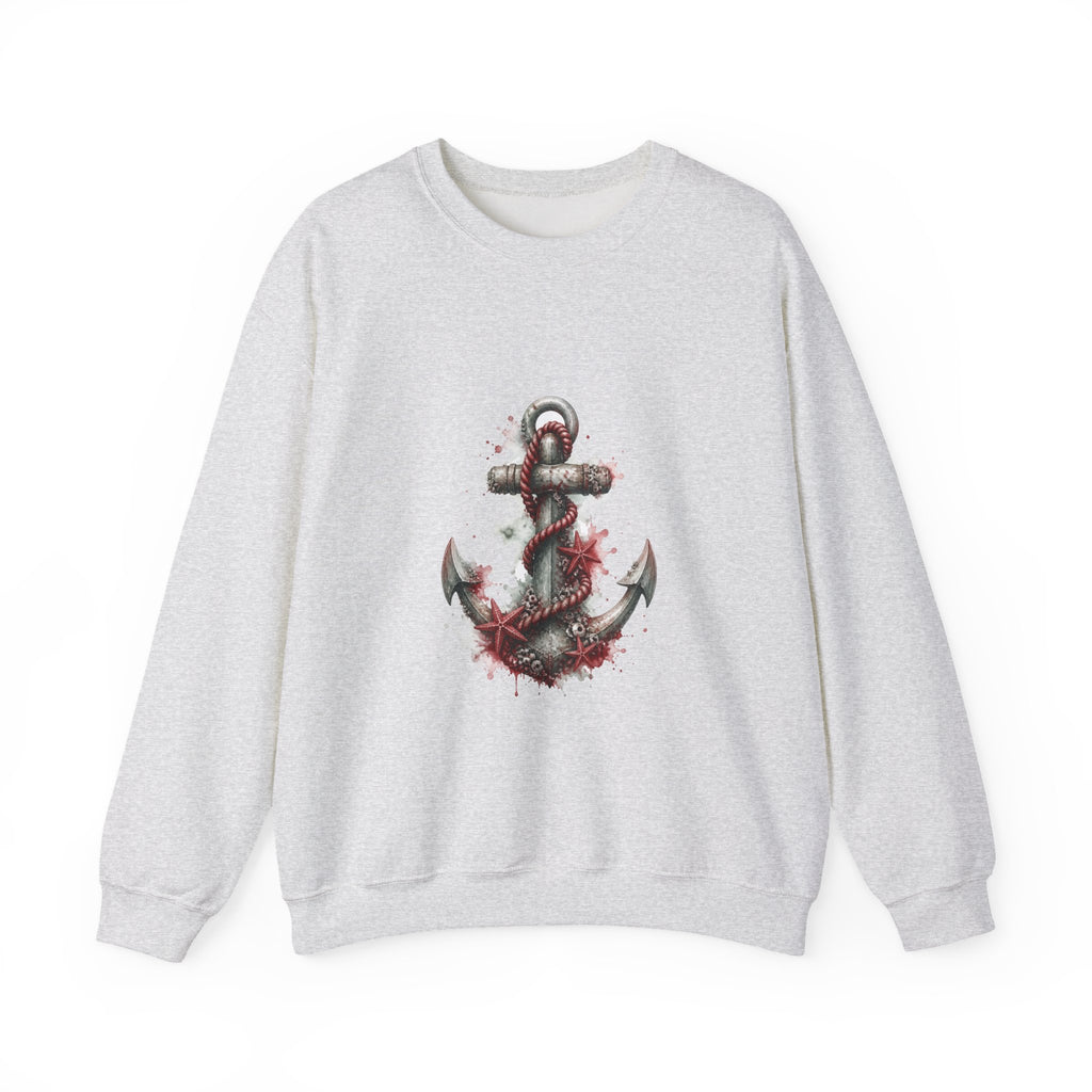 Matching Couple Sweatshirt - Anchor & Sail Matching Couple Premium Fleece Sweatshirt Watercolor Art His Hers Birthday Gift - Design A