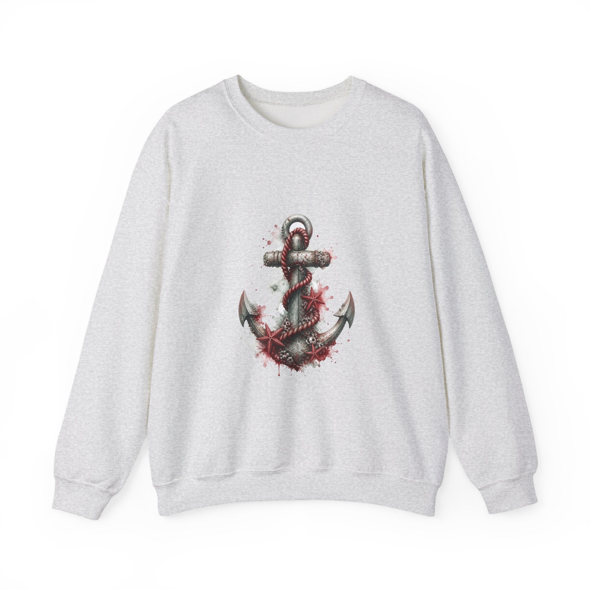 Matching Couple Sweatshirt - Anchor & Sail Matching Couple Premium Fleece Sweatshirt Watercolor Art His Hers Birthday Gift - Design A
