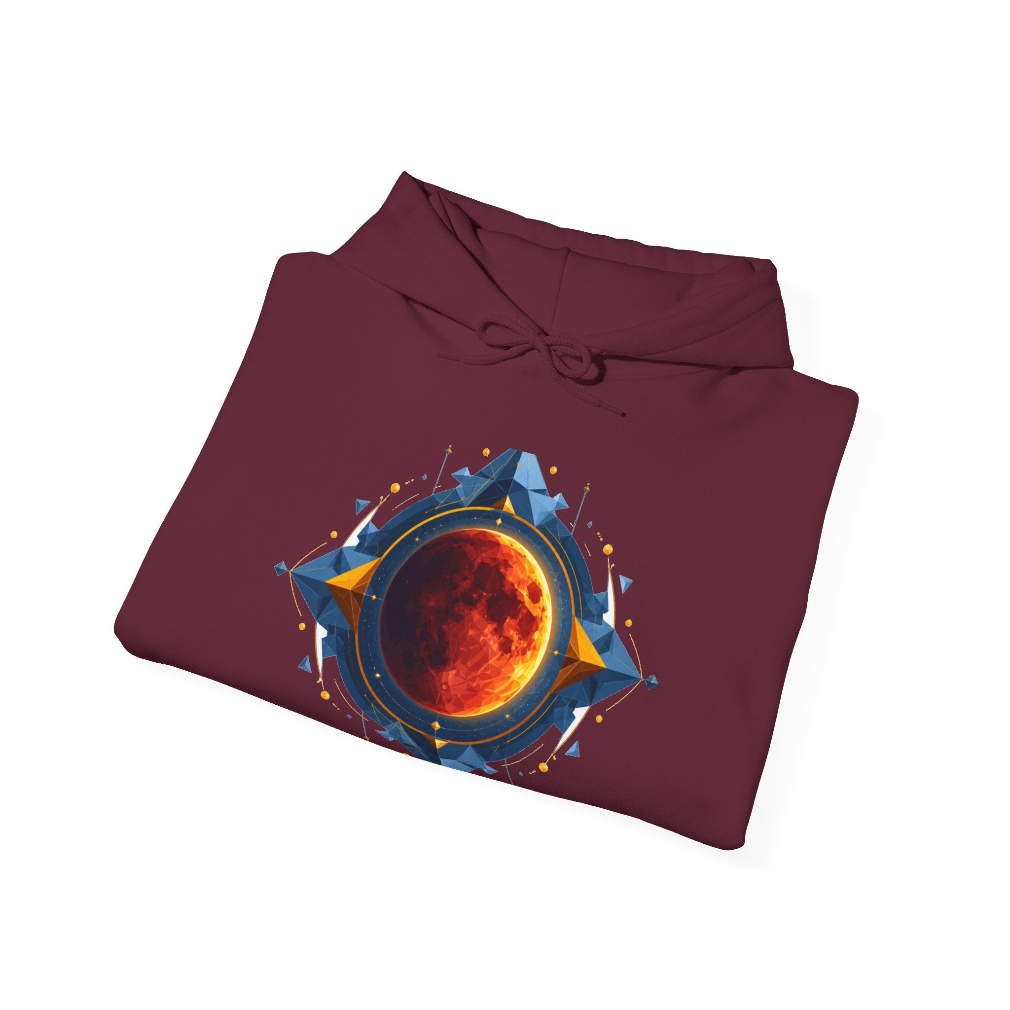 Matching Couple Sweatshirt - Solar & Lunar Eclipse Matching Couple Hooded Sweatshirt Geometric Art His Hers Couple Gift - Design B