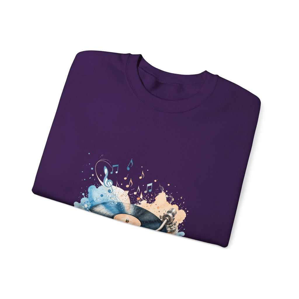 Matching Couple Sweatshirt - Vinyl & Cassette Matching Couple Comfort Colors Crew Watercolor Art His Hers Birthday Gift - Design A