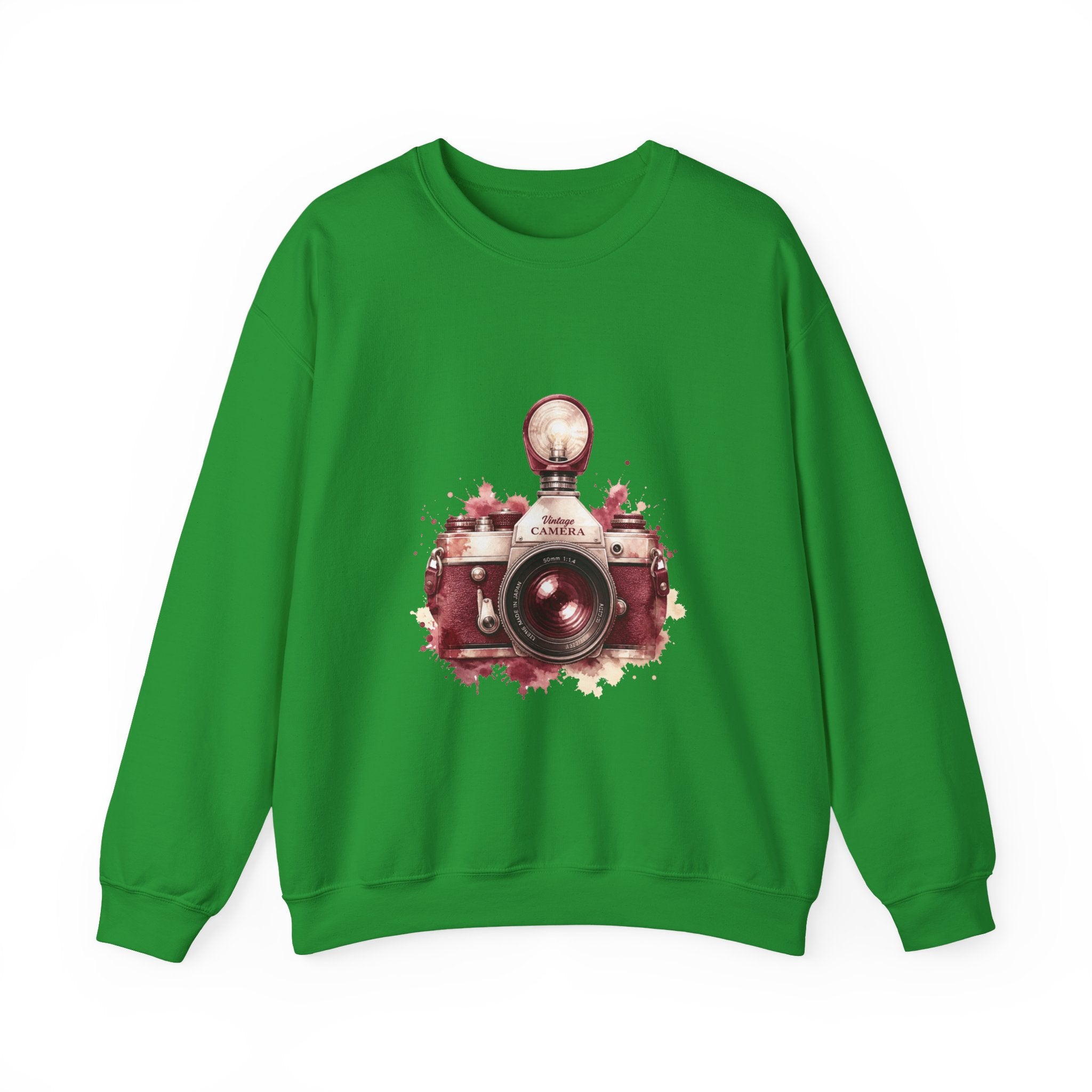 Matching Couple Sweatshirt - Camera & Film Matching Couple Premium Fleece Sweatshirt Watercolor Art His Hers Birthday Gift - Design A