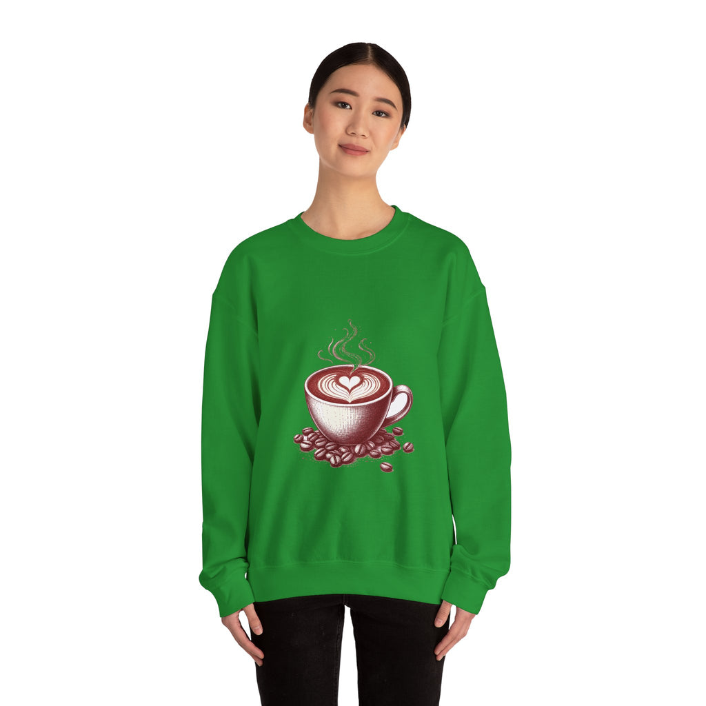 Matching Couple Sweatshirt - Coffee & Tea Matching Couple Comfort Colors Crew Hand-Drawn Art His Hers Anniversary Gift - Design A
