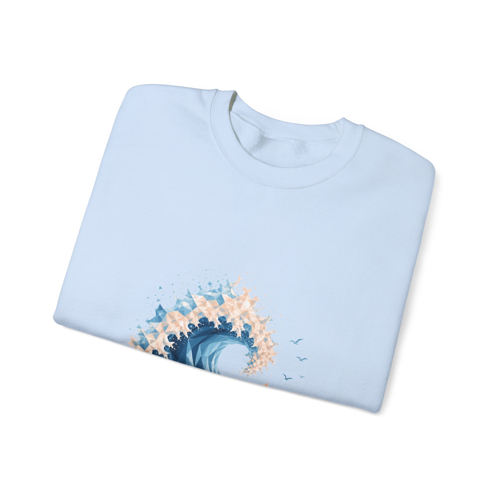 Matching Couple Sweatshirt - Mountain & Ocean Matching Couple Comfort Colors Crew Geometric Art His Hers Love Gift - Design B