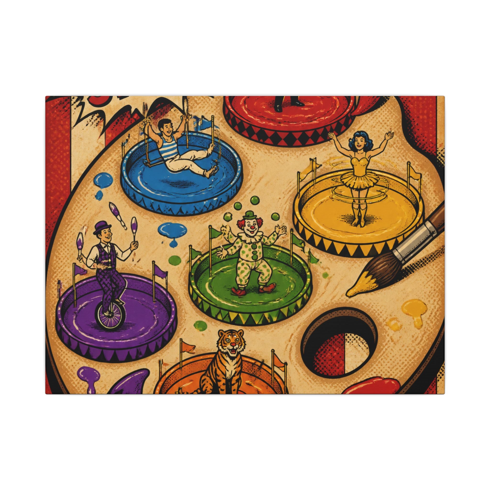 Paint Palette Stage Wall Art Canvas 24×36 Pop Art Restaurant Decor Maximalist Print