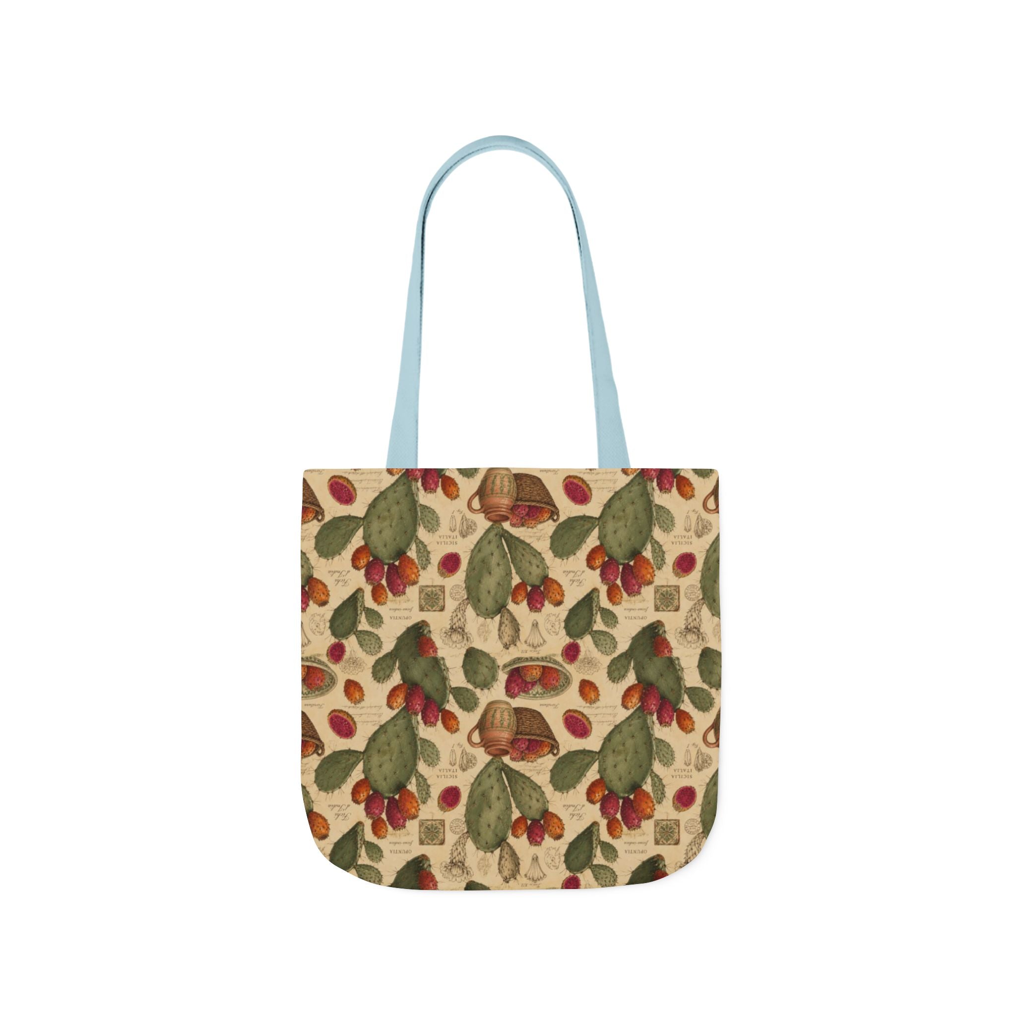 Prickly Pear Cactus Fruit Canvas Tote Bag Mediterranean Kitchen Botanical Design Italian Cottagecore Gift