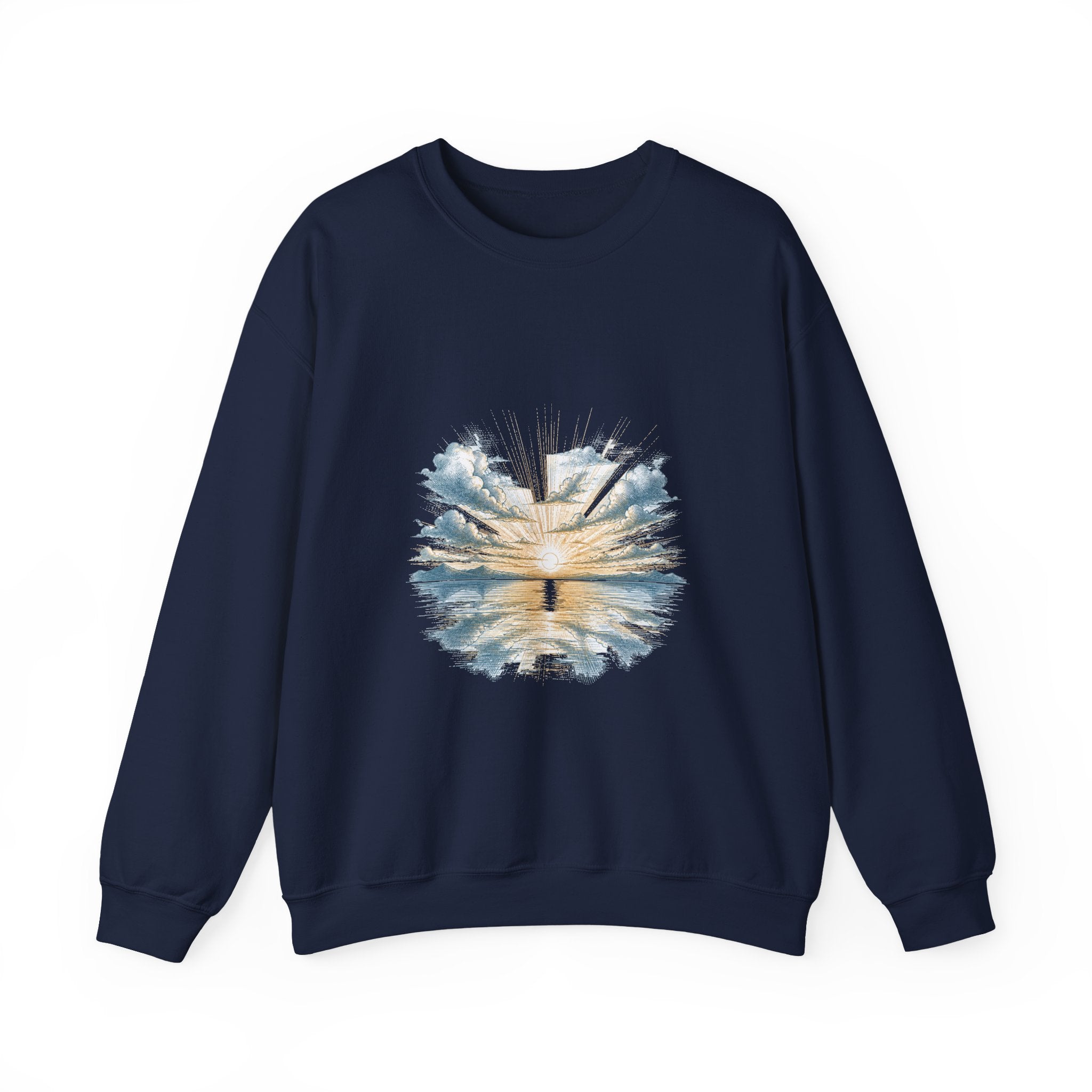 Matching Couple Sweatshirt - Sunrise & Sunset Matching Couple Comfort Colors Crew Hand-Drawn Art His Hers Anniversary Gift - Design A
