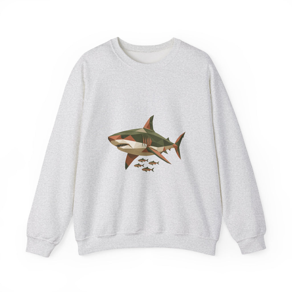 Matching Couple Sweatshirt - Shark & Dolphin Matching Couple Crewneck Sweatshirt Geometric Art His Hers Couple Gift - Design A