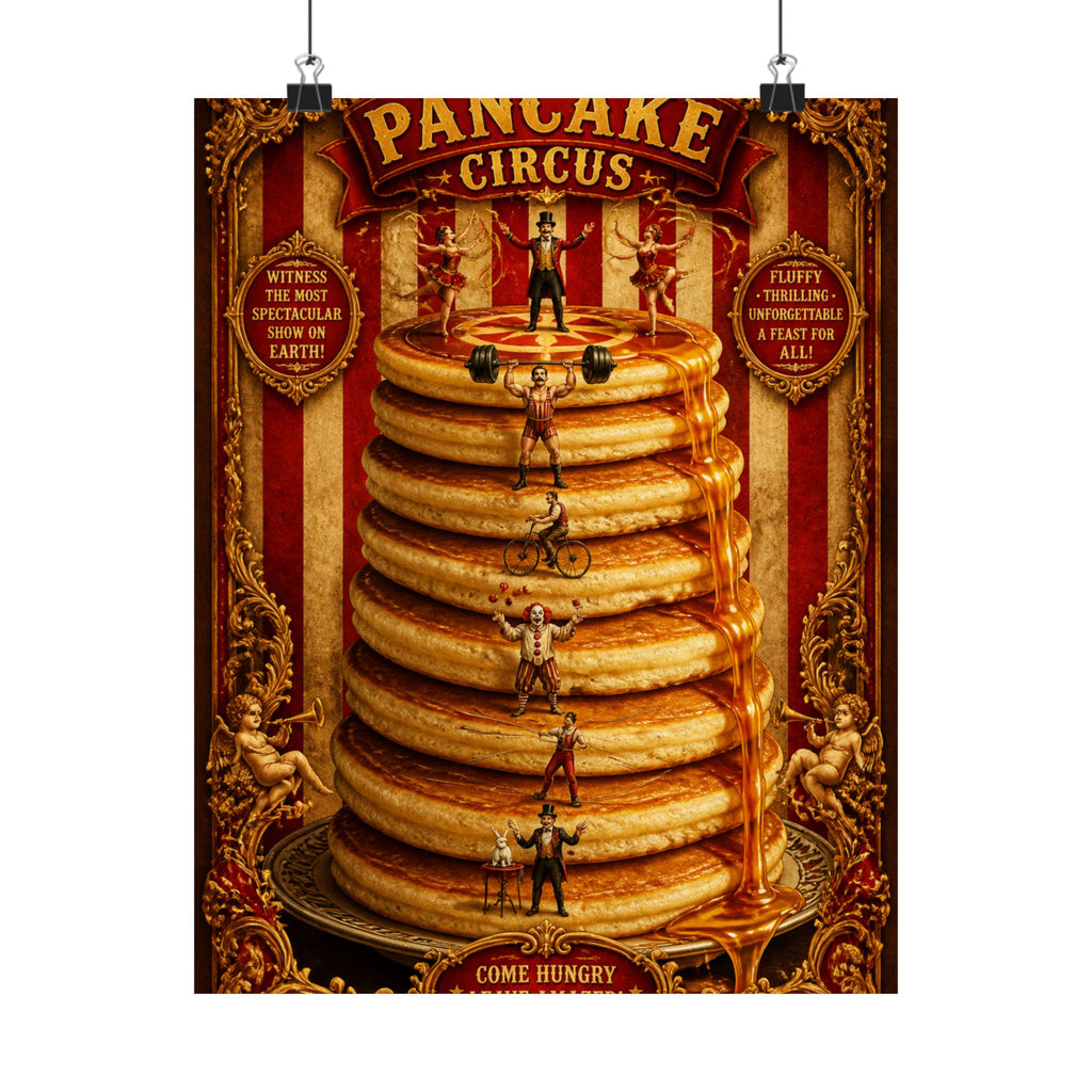 Pancake Stack Platform Wall Art Poster 24×36 Baroque Studio Decor Maximalist Print