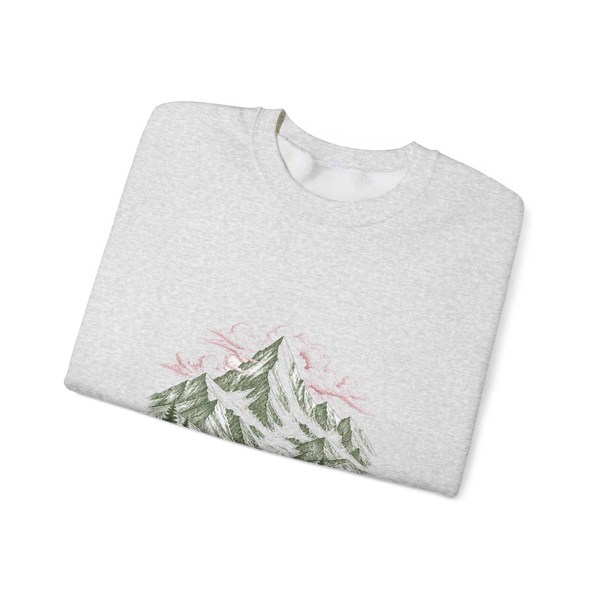 Matching Couple Sweatshirt - Mountain & Ocean Matching Couple Comfort Colors Crew Hand-Drawn Art His Hers Anniversary Gift - Design A