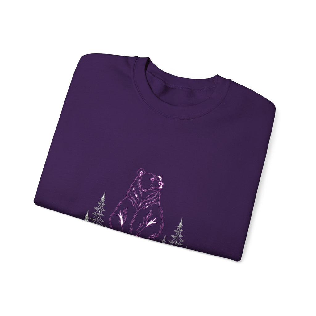 Matching Couple Sweatshirt - Bear & Deer Matching Couple Comfort Colors Crew Minimalist Art His Hers Christmas Gift - Design A