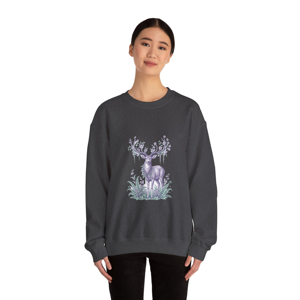 Matching Couple Sweatshirt - Bear & Deer Matching Couple Premium Fleece Sweatshirt Vintage Art His Hers Honeymoon Gift - Design B