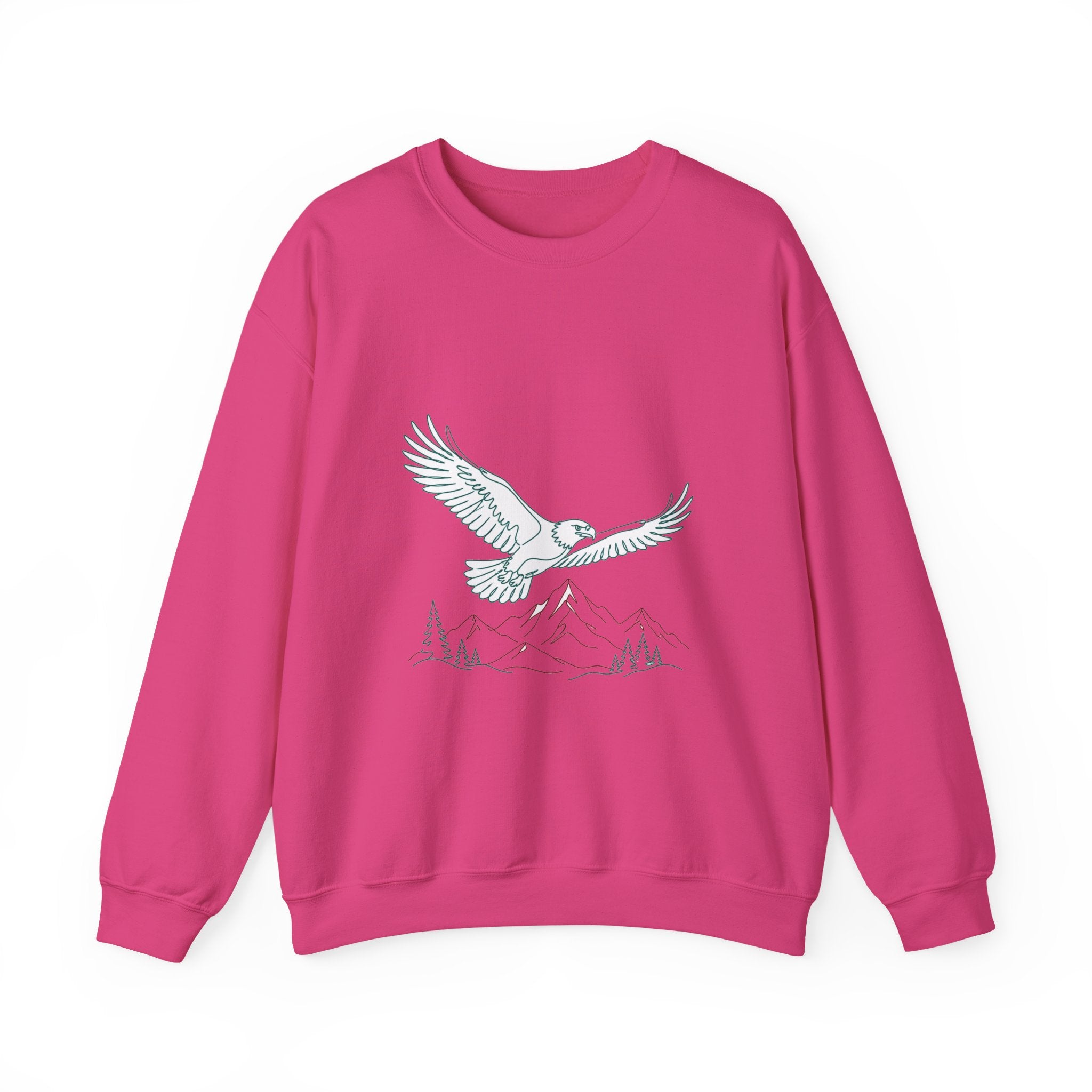 Matching Couple Sweatshirt - Eagle & Whale Matching Couple Crewneck Sweatshirt Minimalist Art His Hers Valentine Gift - Design A