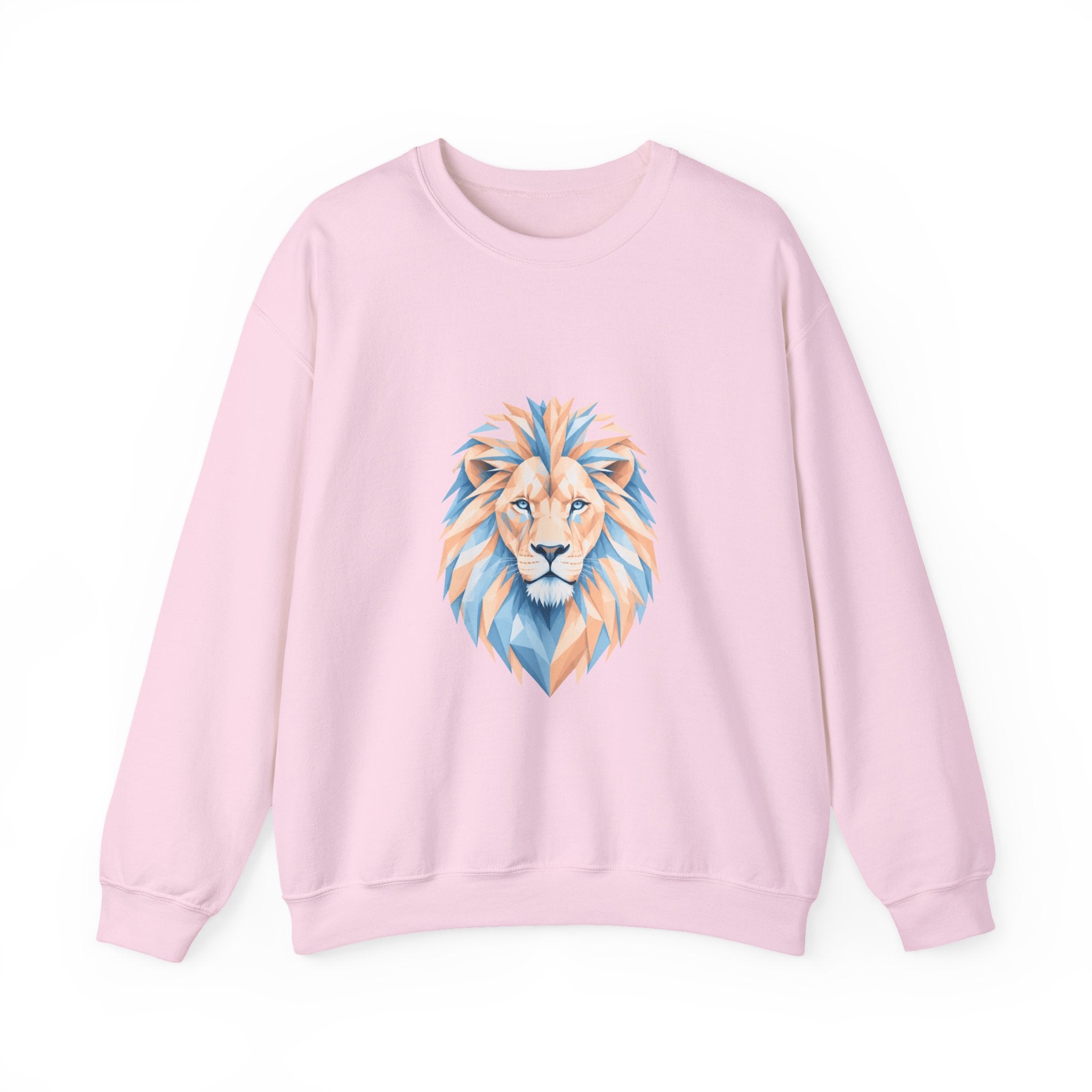 Matching Couple Sweatshirt - Lion & Lamb Matching Couple Premium Fleece Sweatshirt Geometric Art His Hers Love Gift - Design A