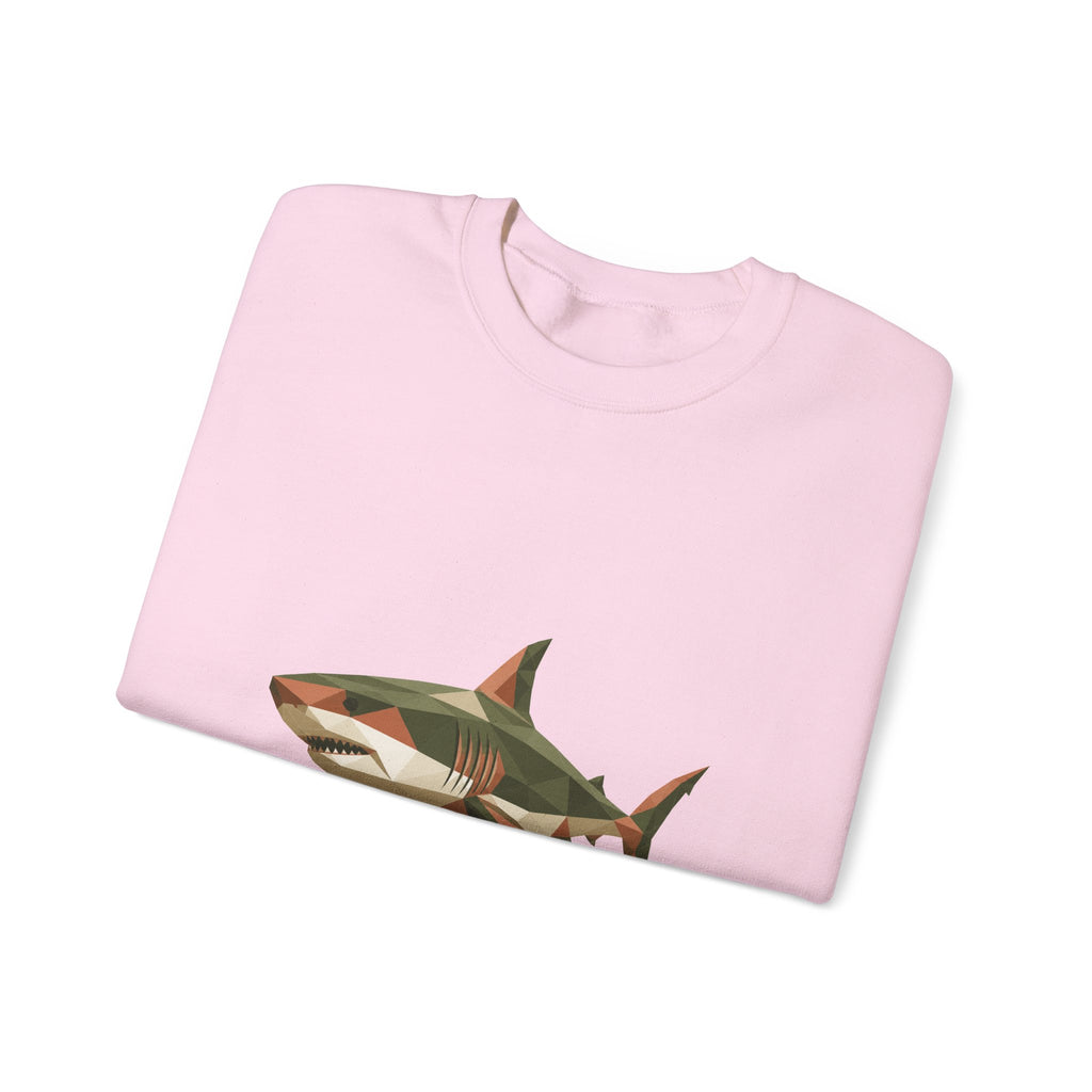 Matching Couple Sweatshirt - Shark & Dolphin Matching Couple Crewneck Sweatshirt Geometric Art His Hers Couple Gift - Design A