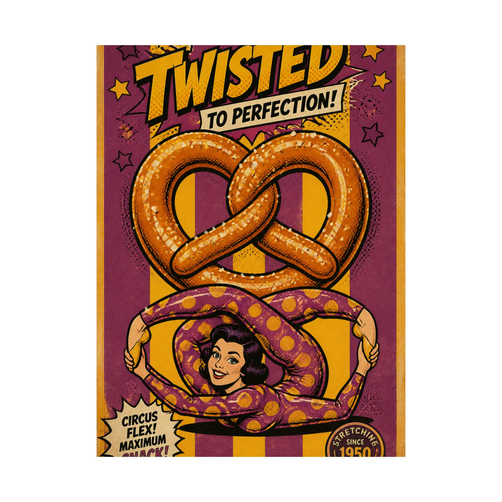 Pretzel Contortionist Wall Art Poster 18×24 Pop Art Living Room Decor Maximalist Print