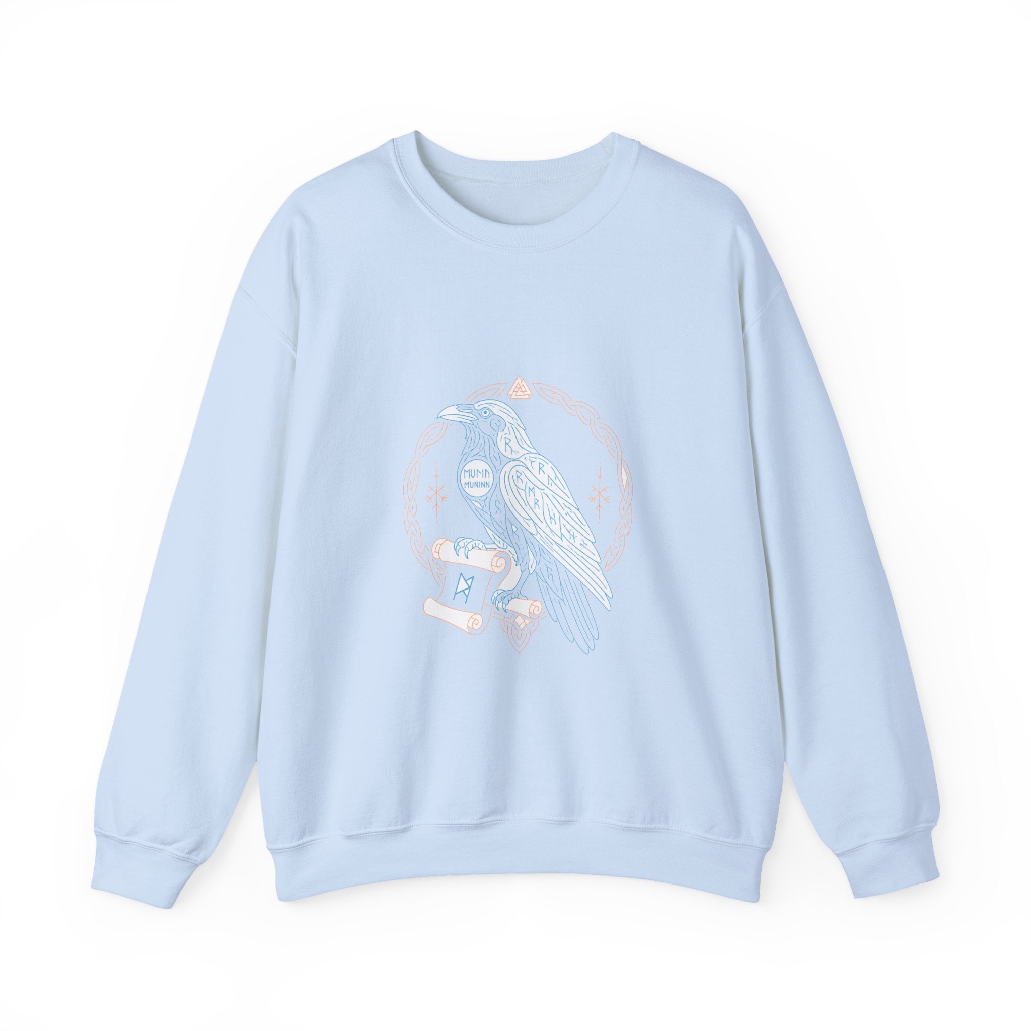 Matching Couple Sweatshirt - Huginn & Muninn Matching Couple Crewneck Sweatshirt Minimalist Art His Hers Valentine Gift - Design B